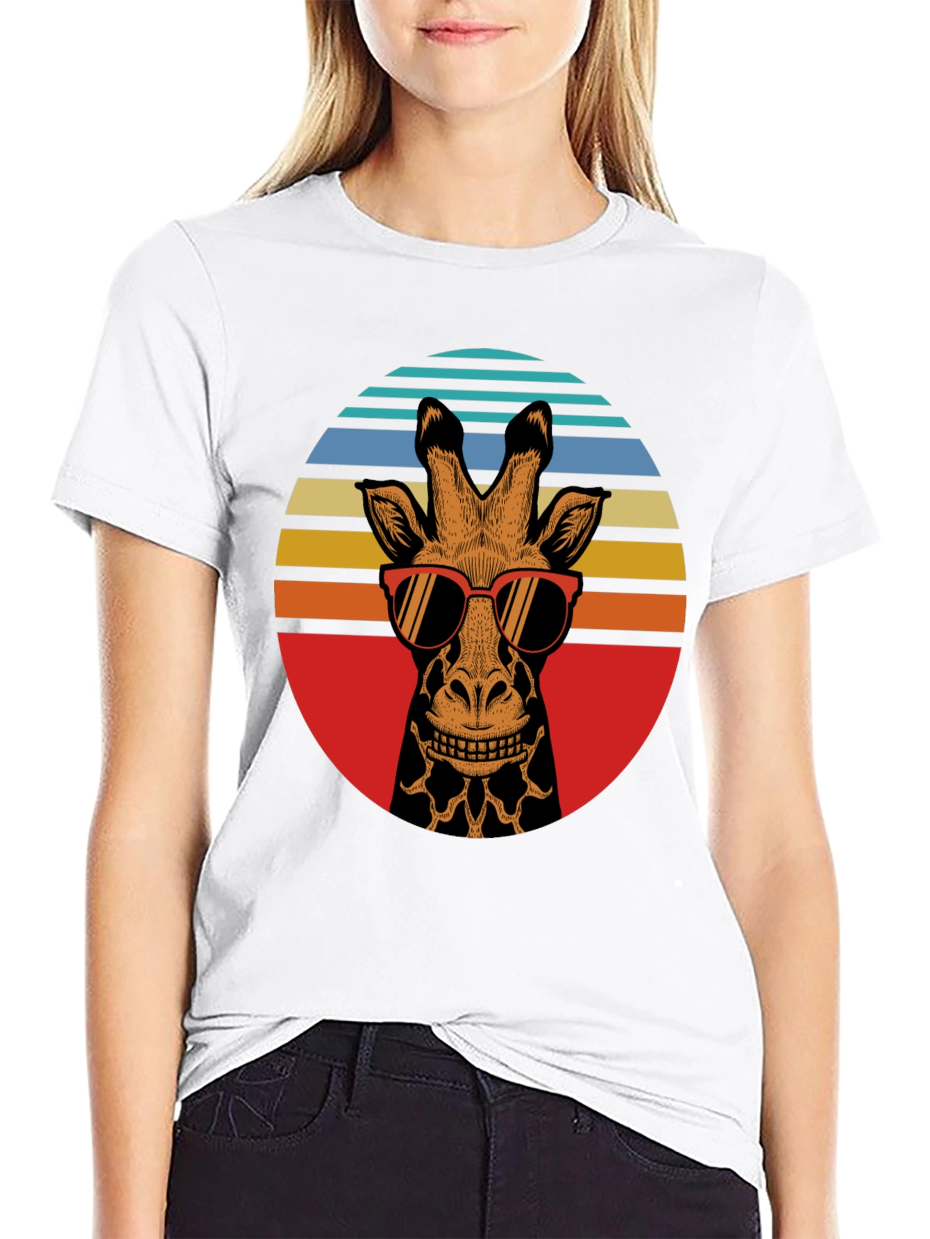 Retro Giraffe Sunglasses Graphic Tee
