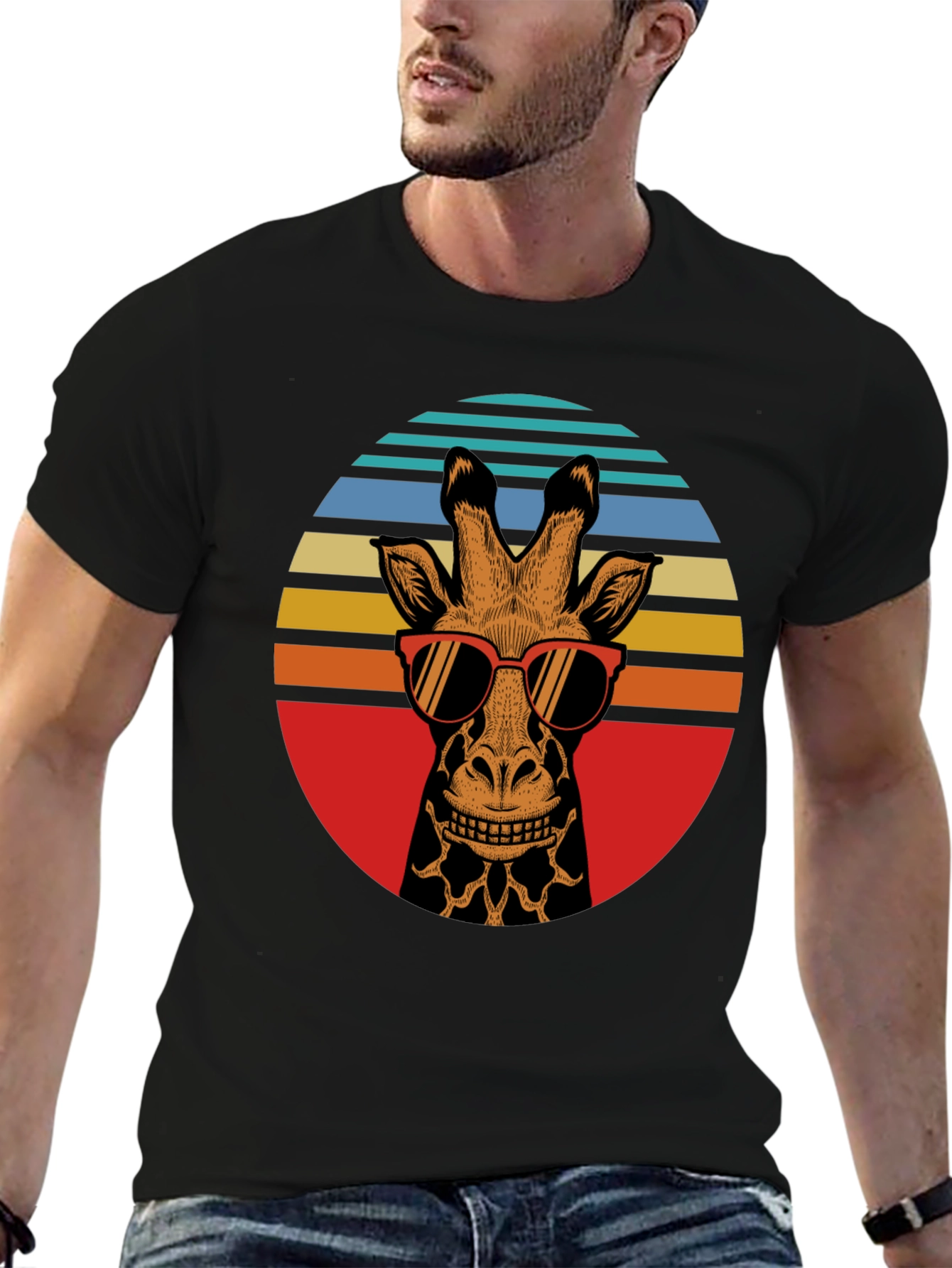 Retro Giraffe Sunglasses Graphic Tee