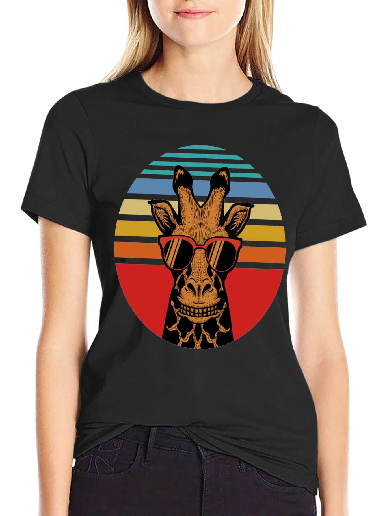 Retro Giraffe Sunglasses Graphic Tee