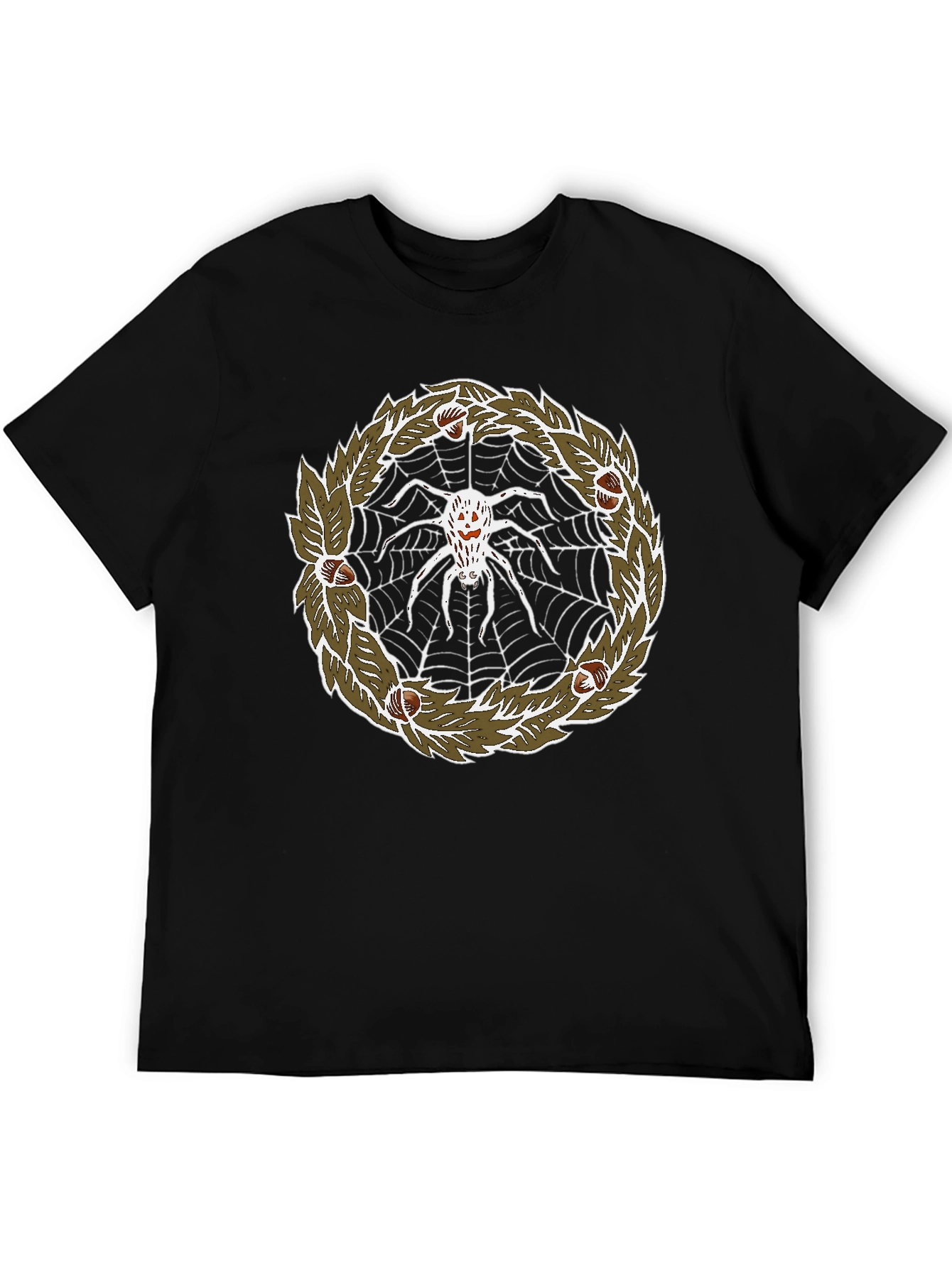 Spider Web Wreath Graphic Tee - Halloween T-Shirt