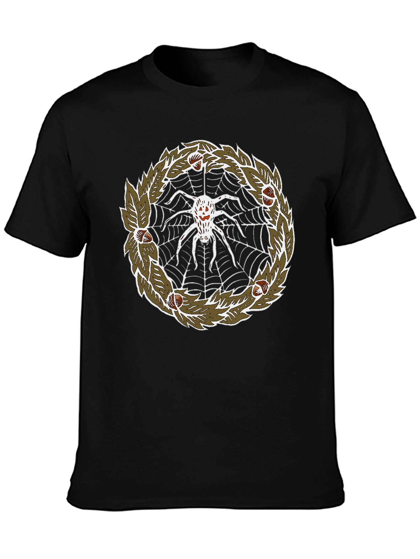 Spider Web Wreath Graphic Tee - Halloween T-Shirt