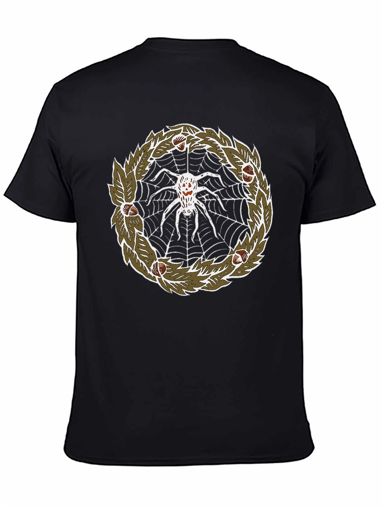 Spider Web Wreath Graphic Tee - Halloween T-Shirt
