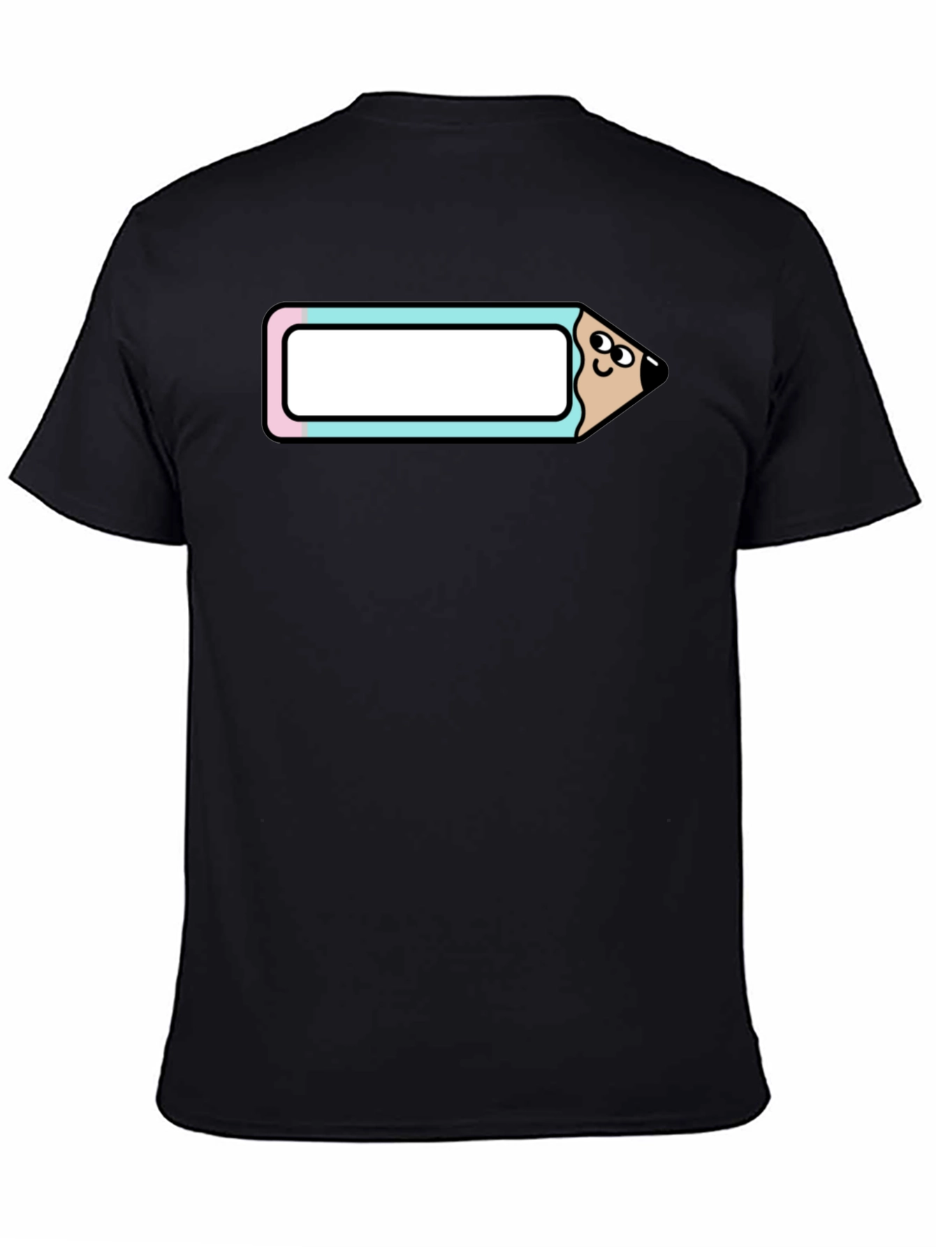 Cute Cartoon Pencil T-Shirt - Black Cotton Tee