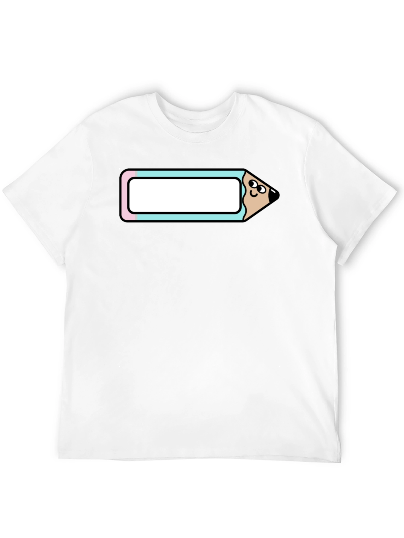 Cute Cartoon Pencil T-Shirt - Black Cotton Tee