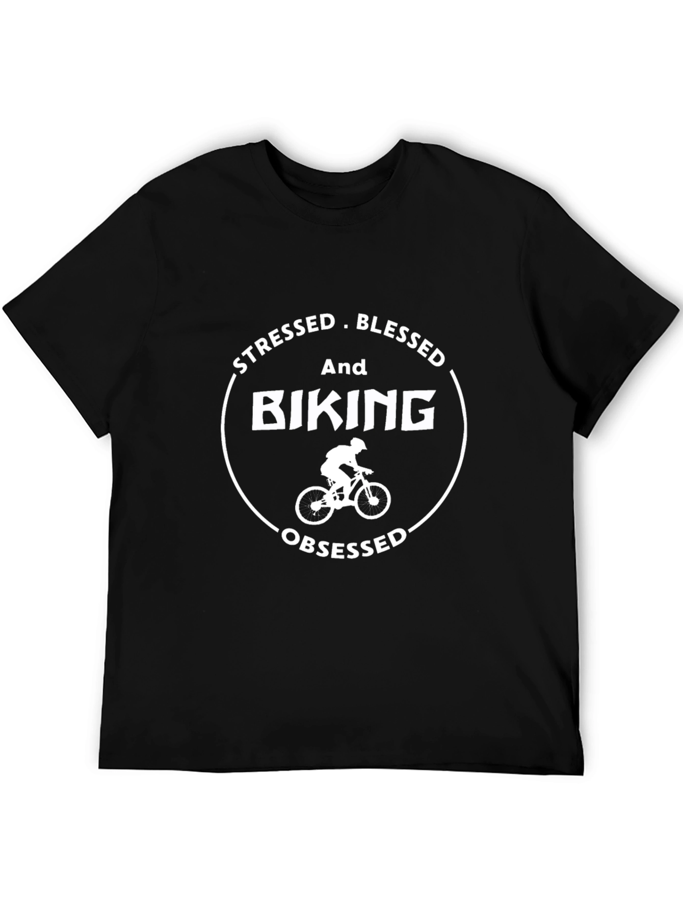 Stressed Blessed Biking Obsessed T-Shirt