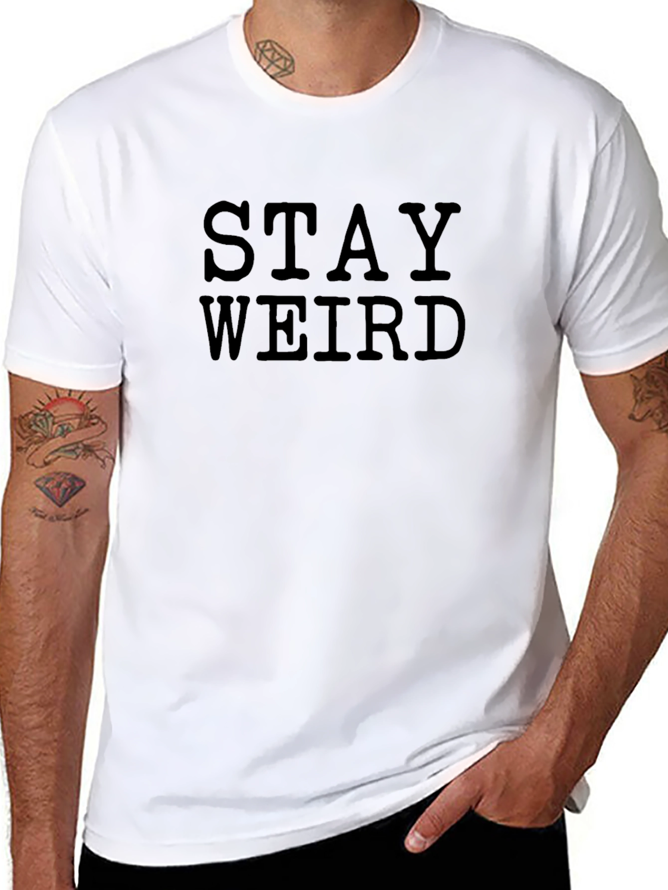 Stay Weird Graphic T-Shirt - Black