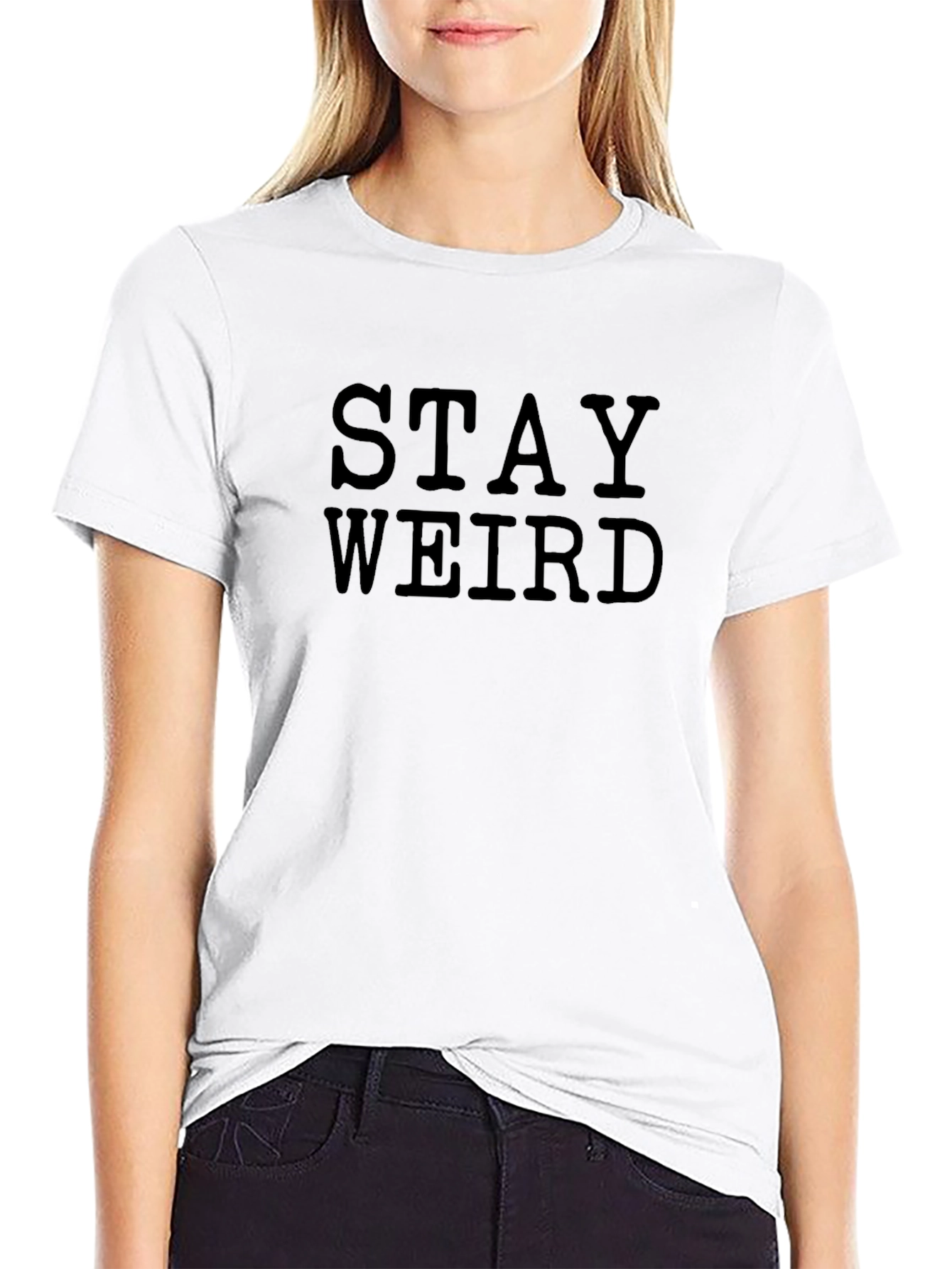 Stay Weird Graphic T-Shirt - Black