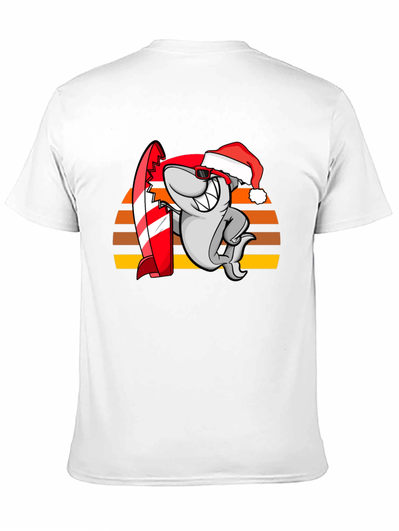 Shark Surfer Santa T-Shirt