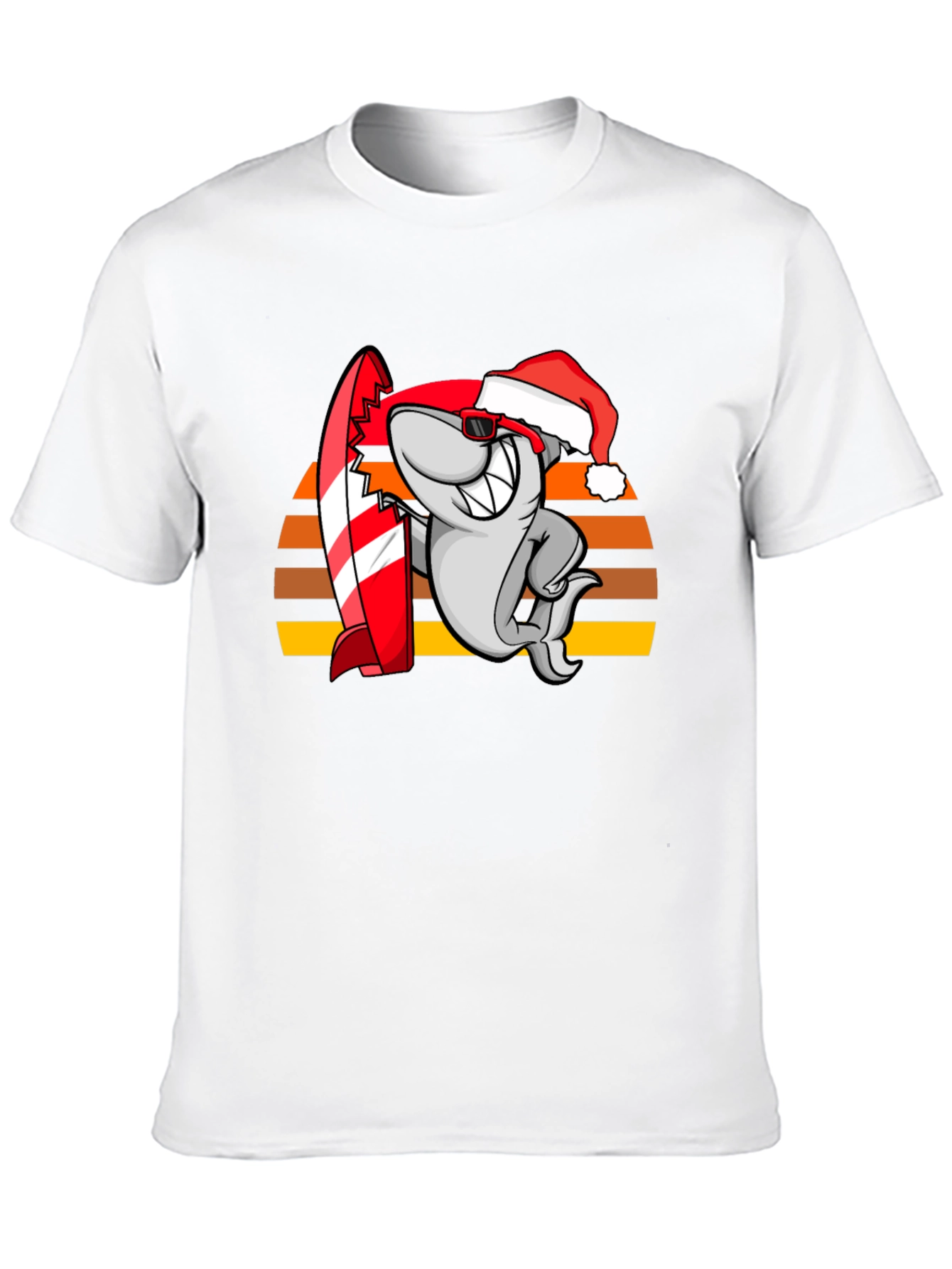 Shark Surfer Santa T-Shirt
