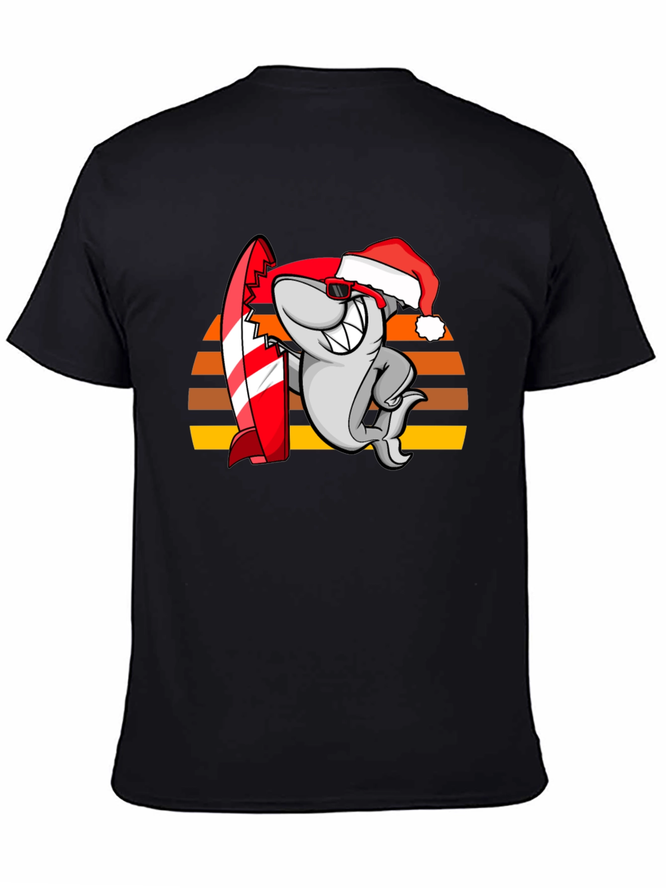 Shark Surfer Santa T-Shirt
