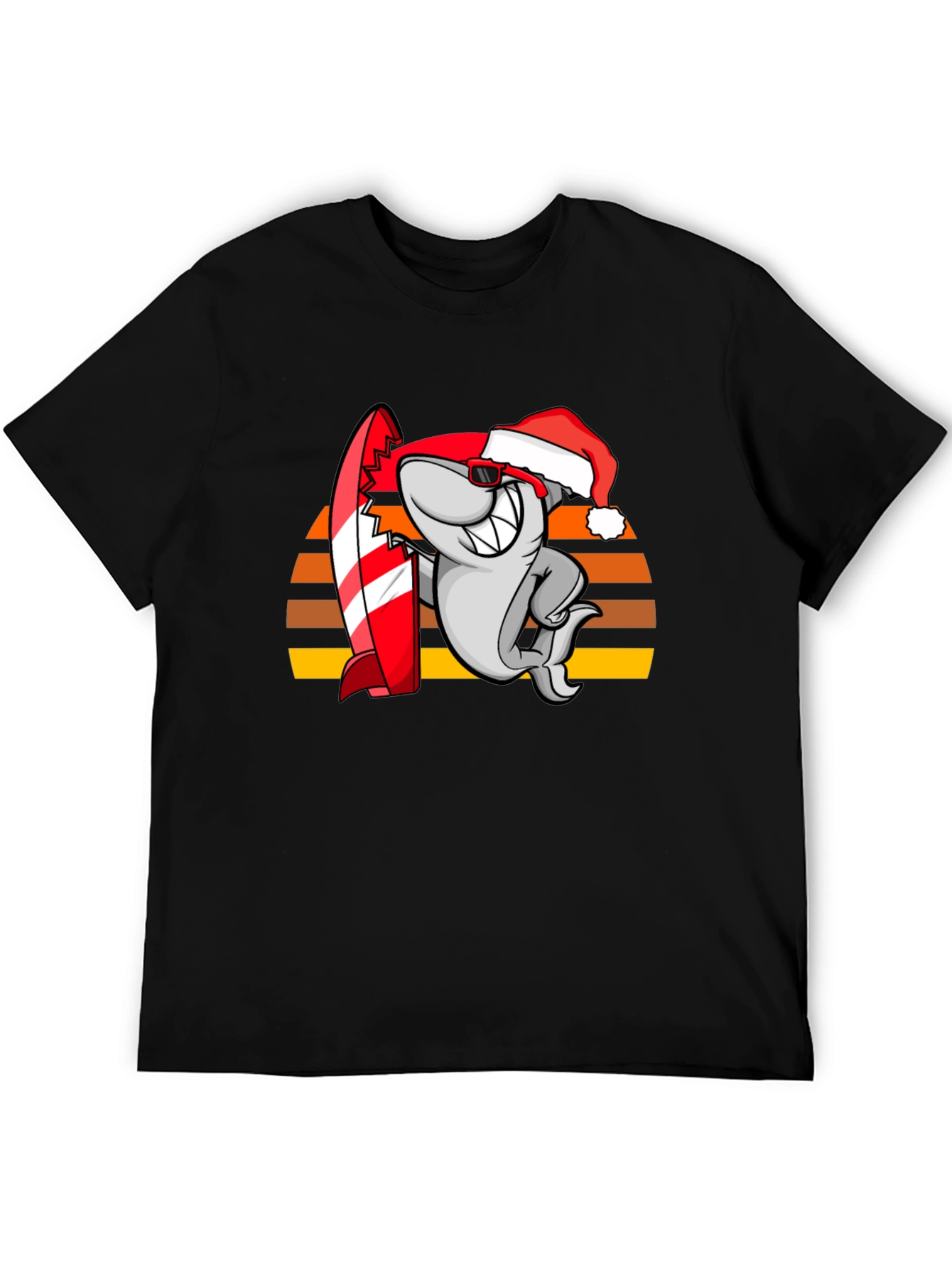Shark Surfer Santa T-Shirt