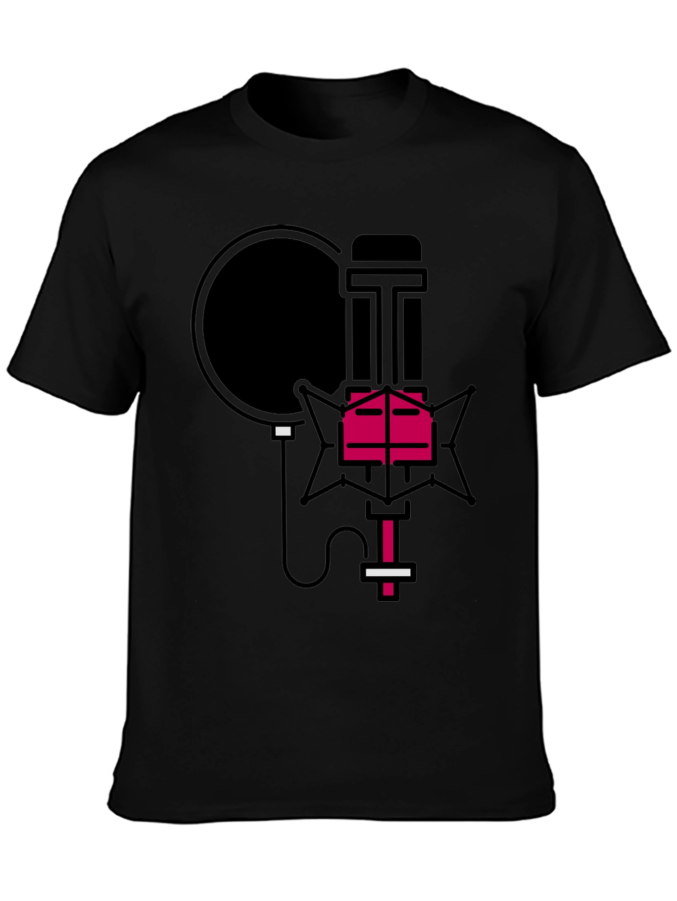 Retro Microphone Graphic Tee - Stylish Music Lover Shirt