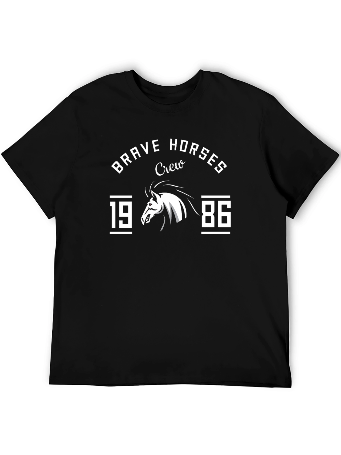 Brave Horses Crew 1986 Black Graphic T-Shirt