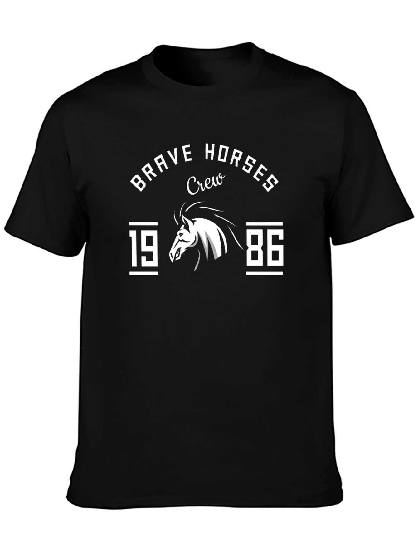 Brave Horses Crew 1986 Black Graphic T-Shirt
