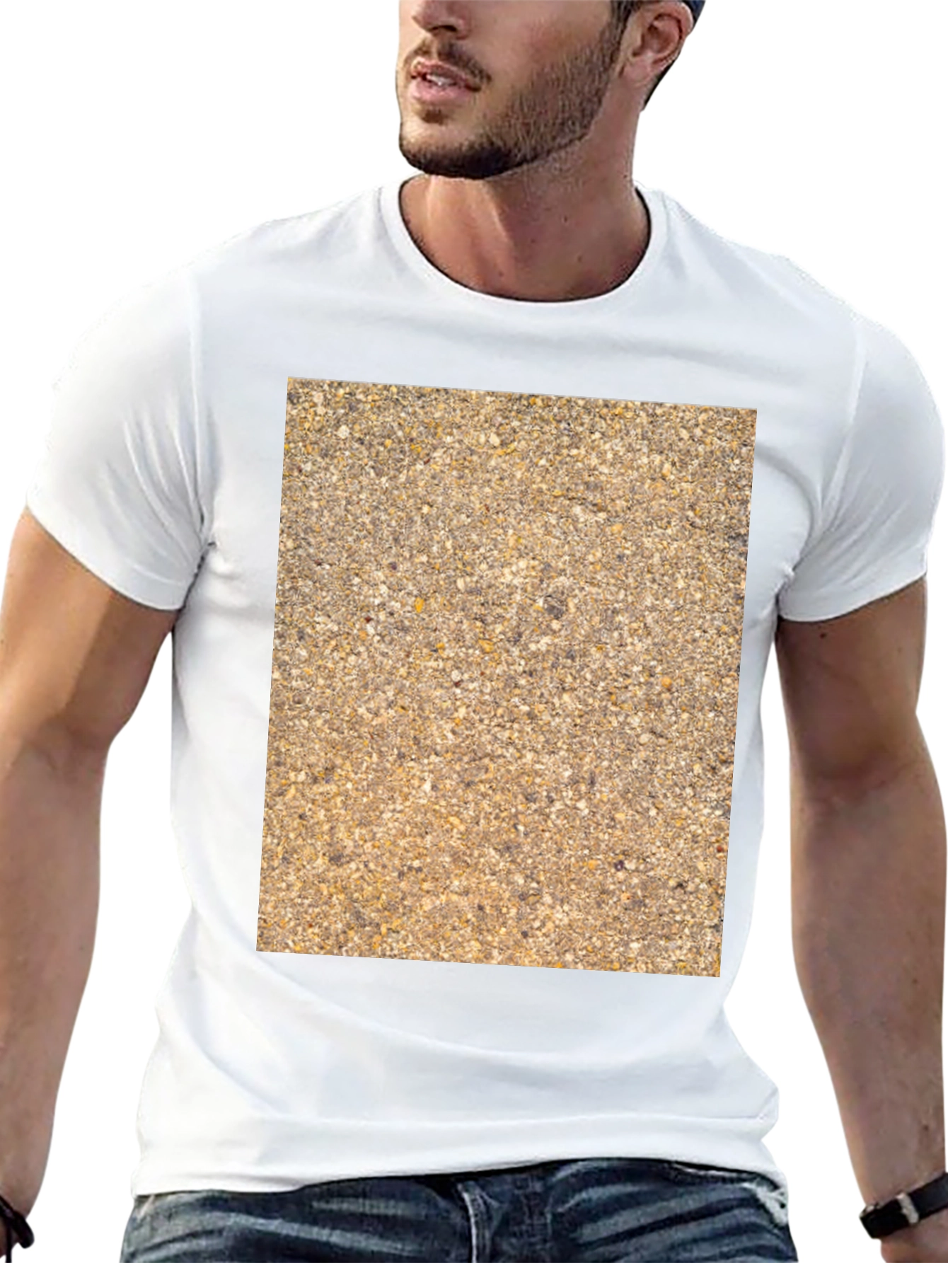 Textured Pattern Graphic Tee - Casual Style