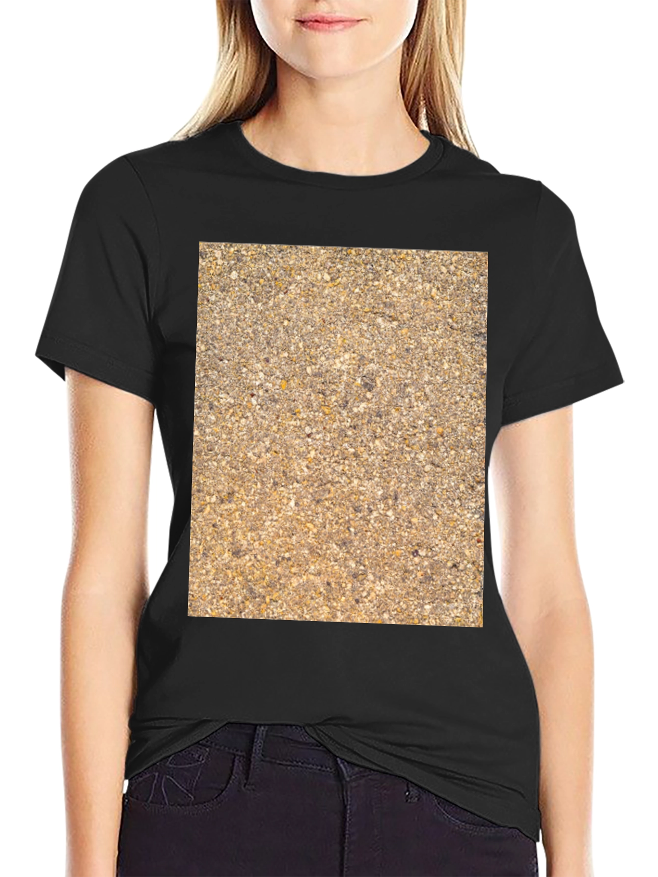 Textured Pattern Graphic Tee - Casual Style