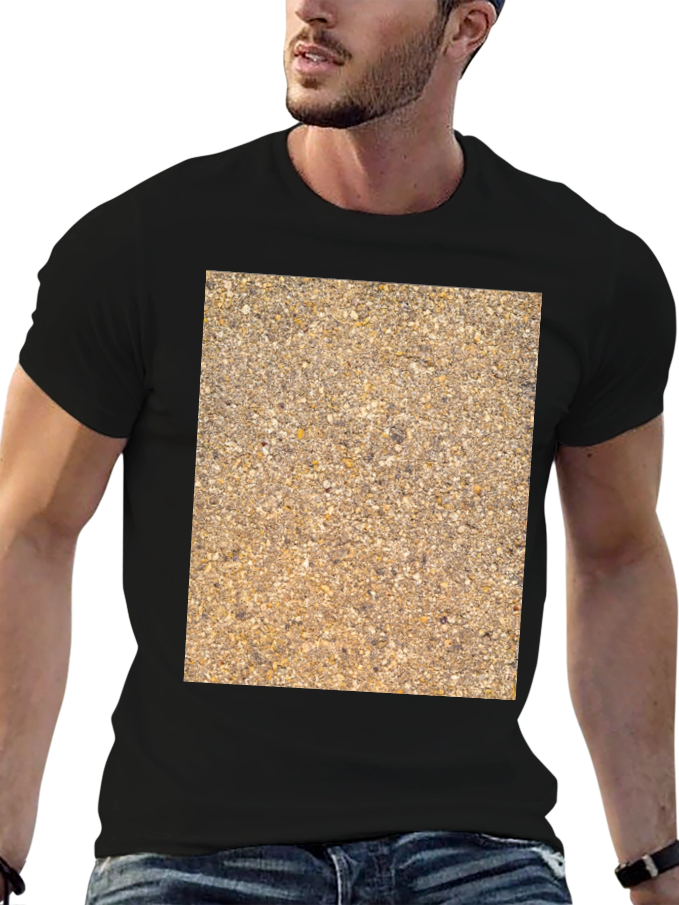Textured Pattern Graphic Tee - Casual Style