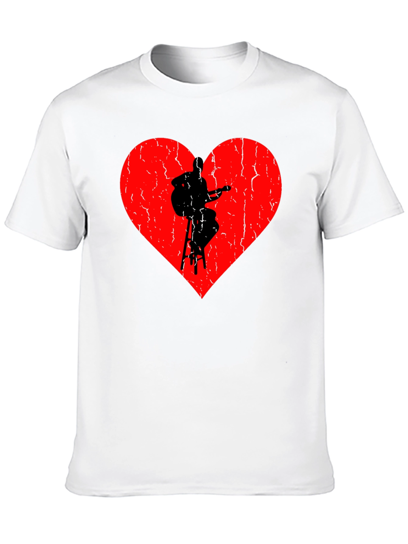 Heart Guitarist Graphic Black T-Shirt