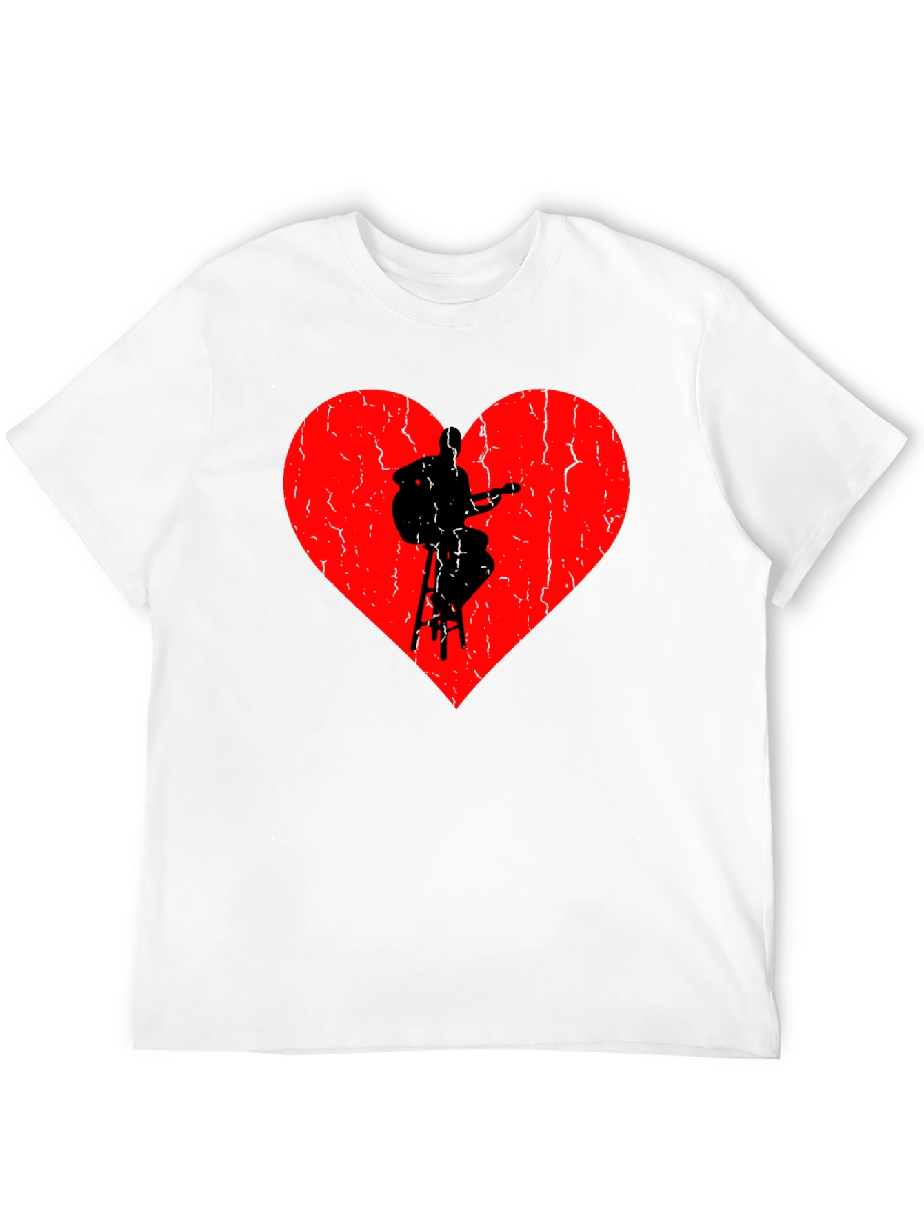Heart Guitarist Graphic Black T-Shirt