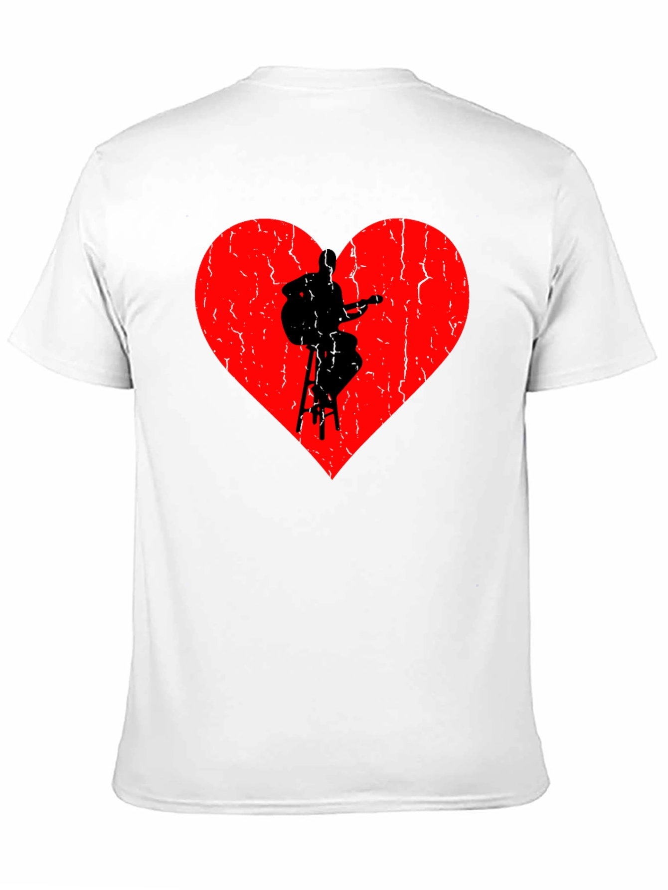 Heart Guitarist Graphic Black T-Shirt