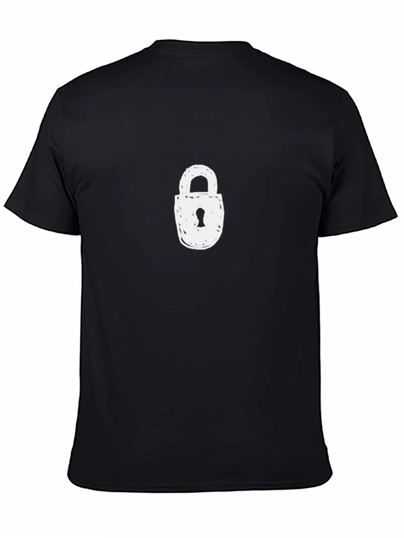 Lock Graphic Black T-Shirt - Casual Style