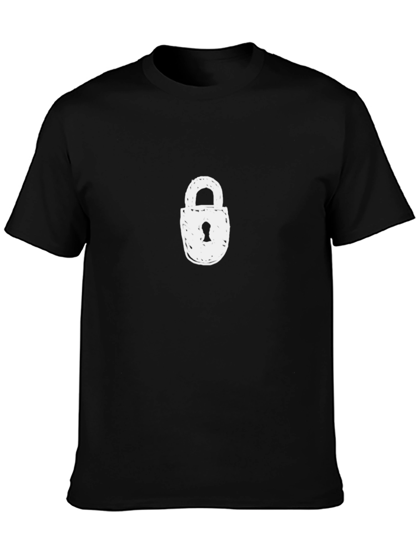 Lock Graphic Black T-Shirt - Casual Style