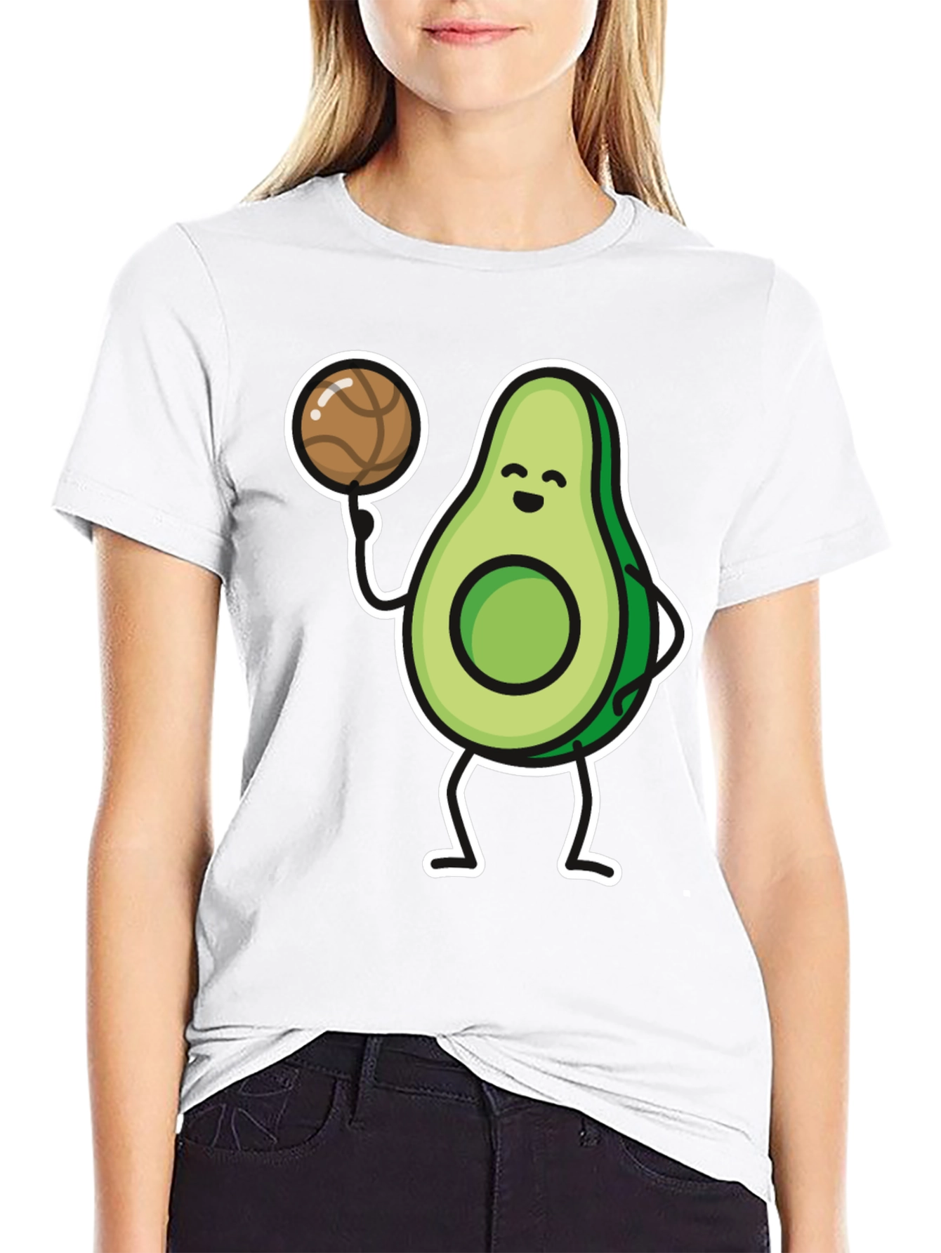 Avocado Basketball Player Graphic T-Shirt
