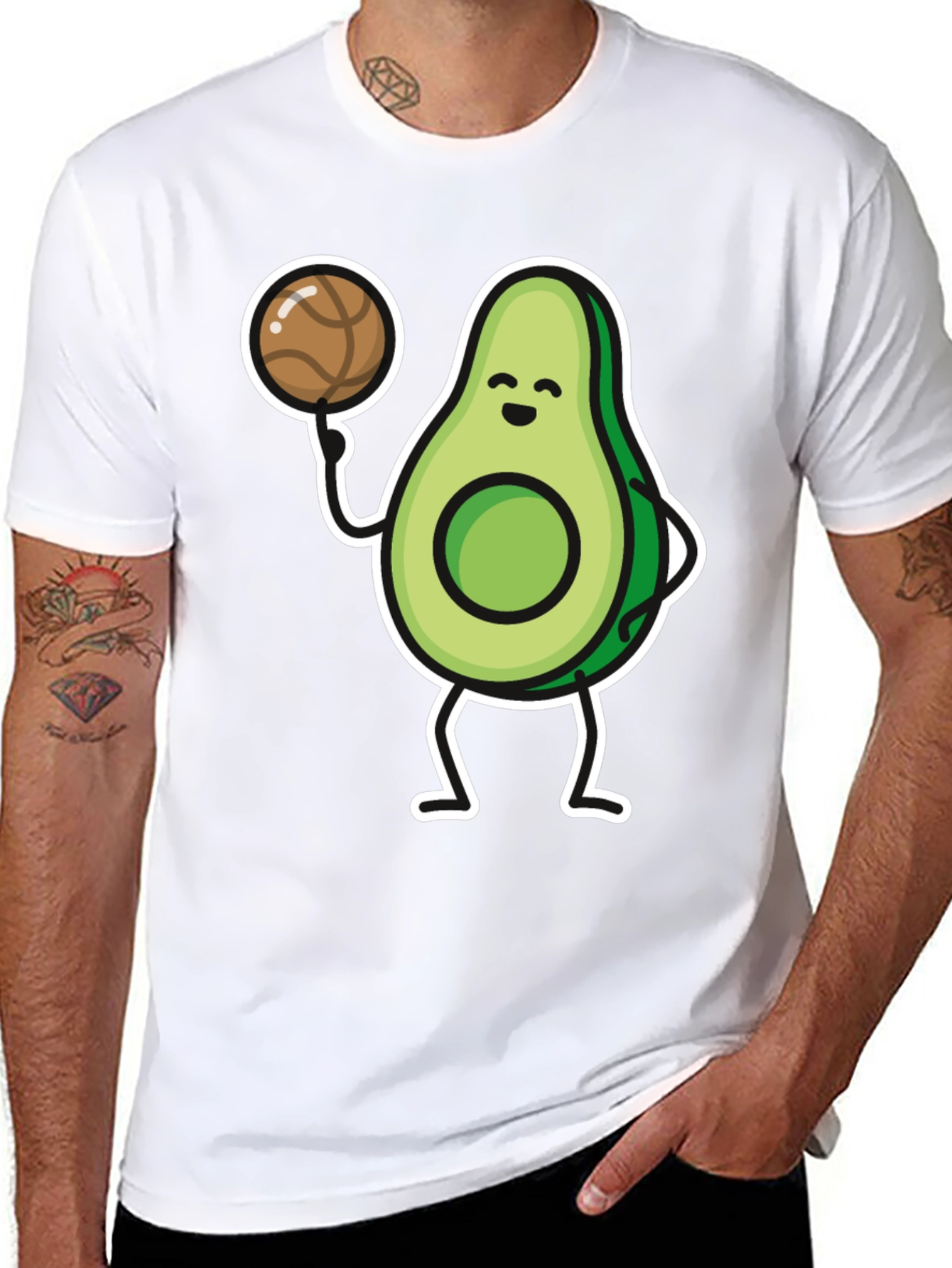 Avocado Basketball Player Graphic T-Shirt