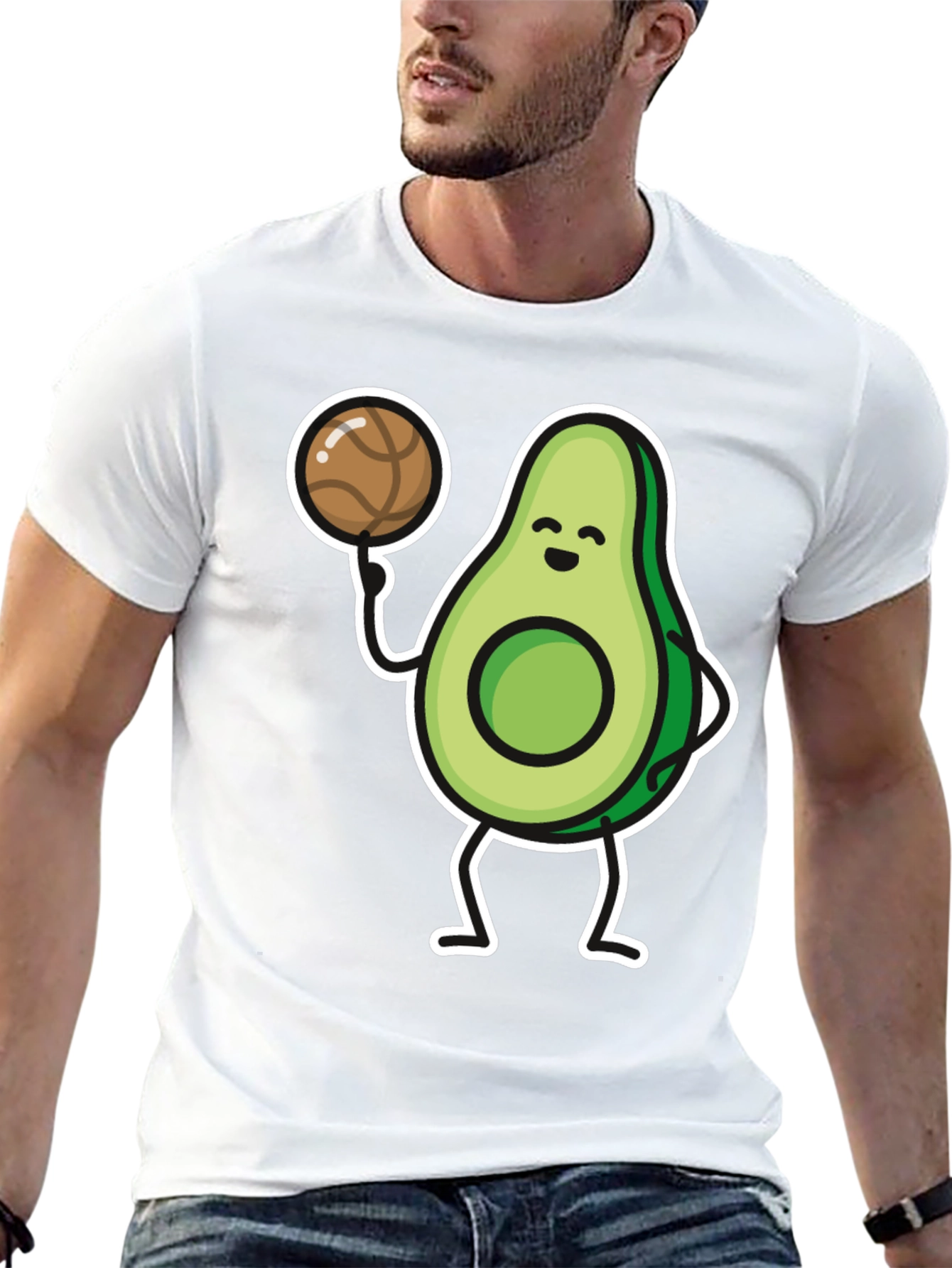Avocado Basketball Player Graphic T-Shirt