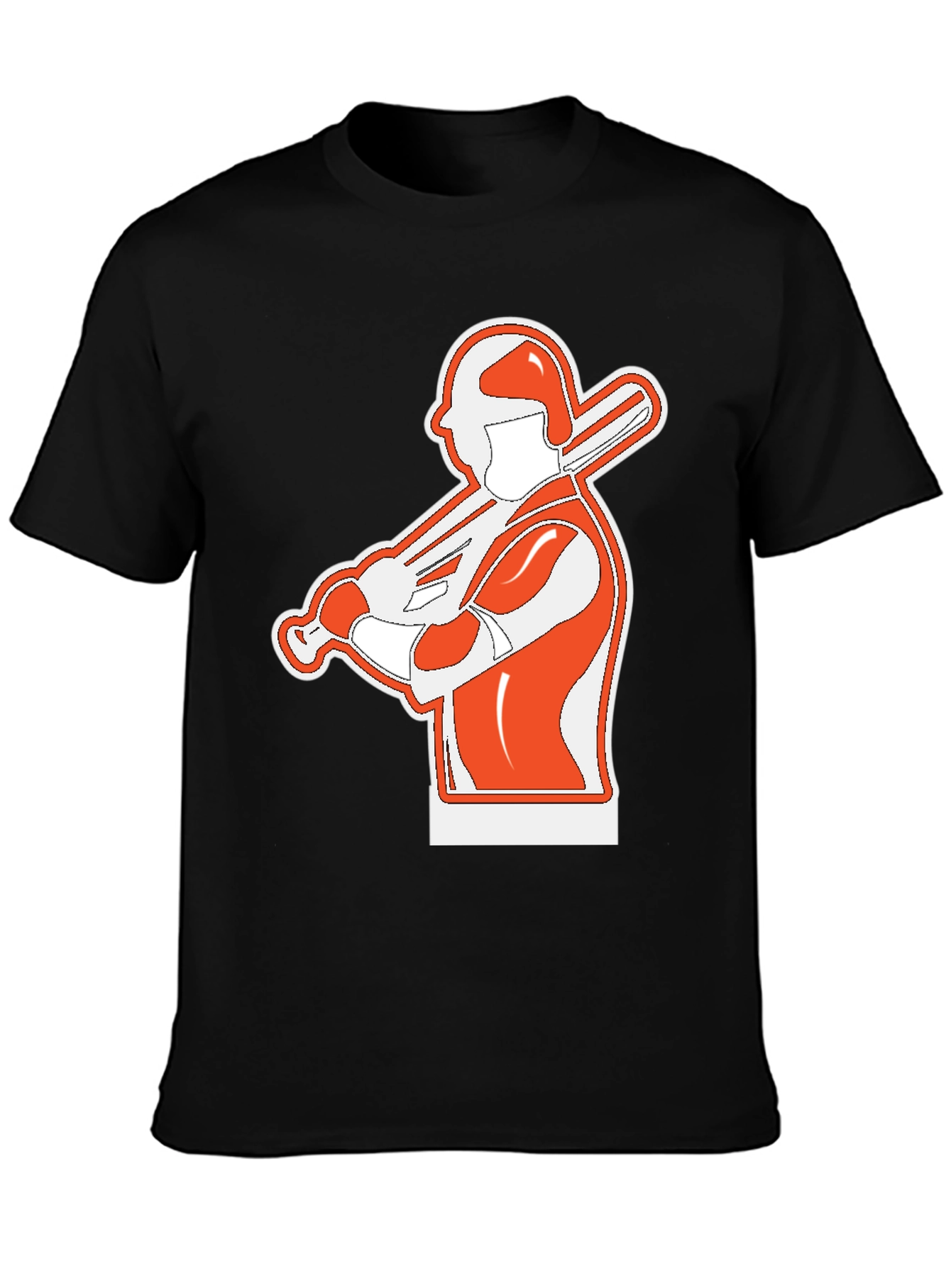 Baseball Player Graphic T-Shirt - Black