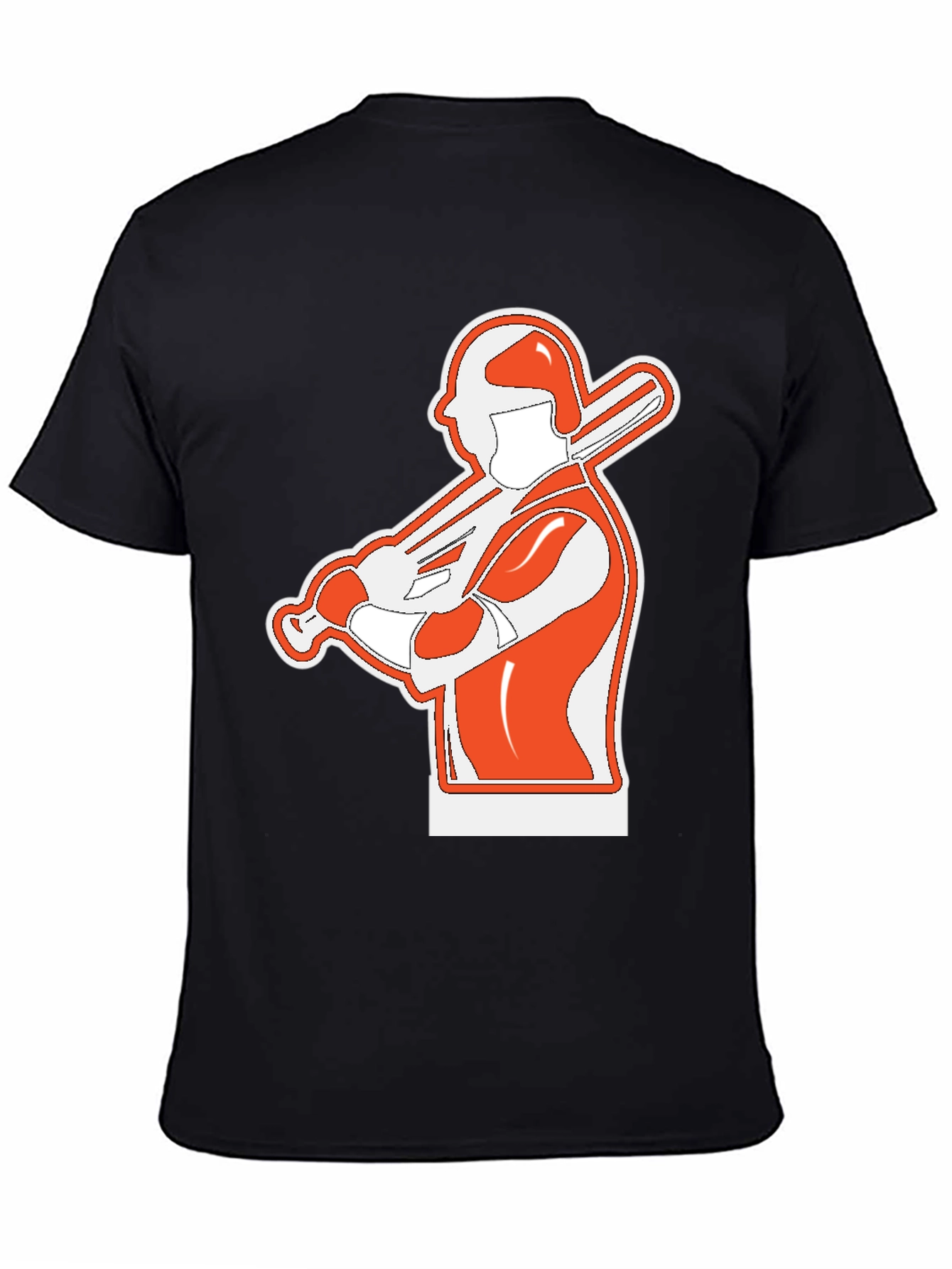 Baseball Player Graphic T-Shirt - Black