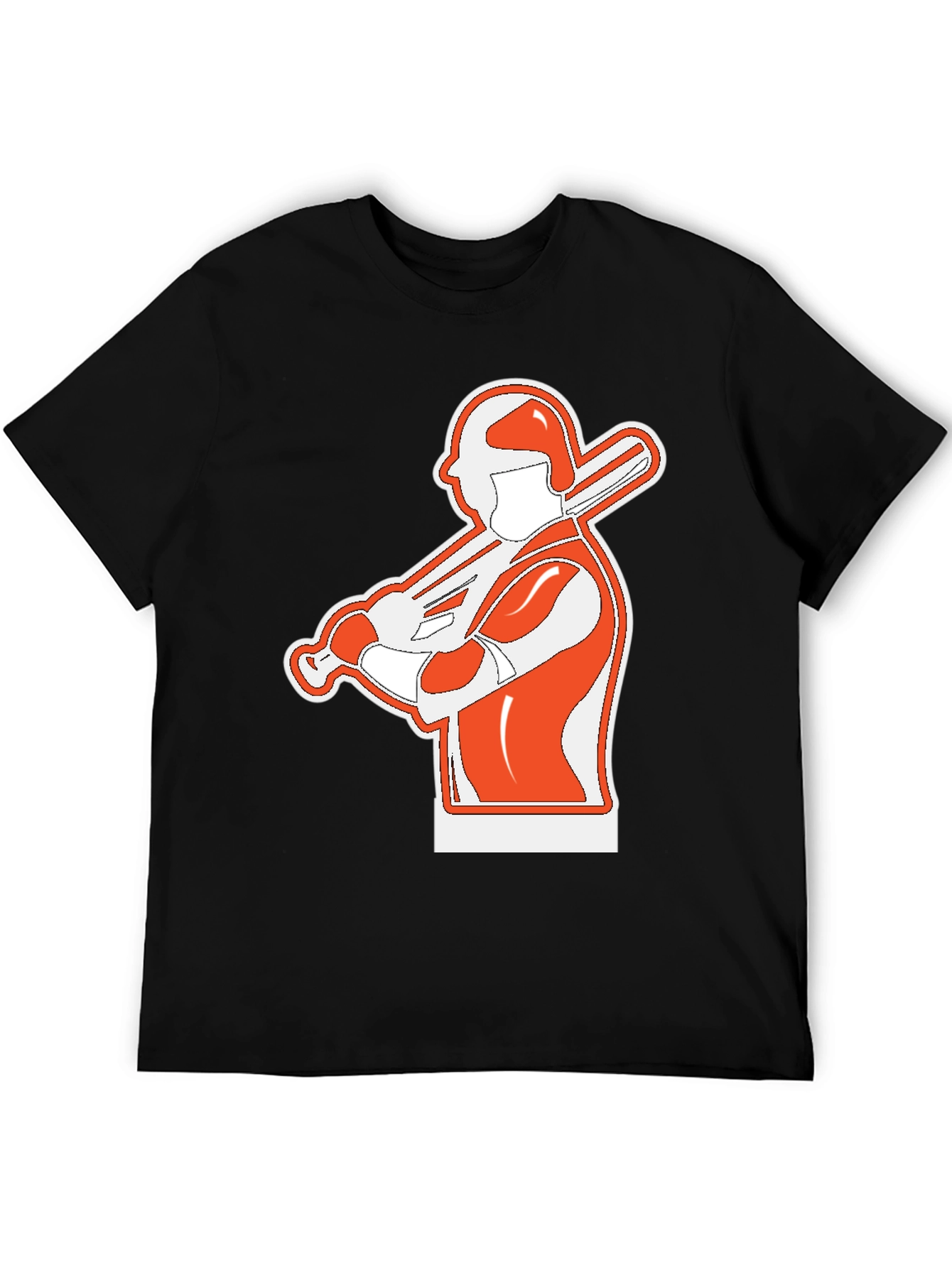 Baseball Player Graphic T-Shirt - Black