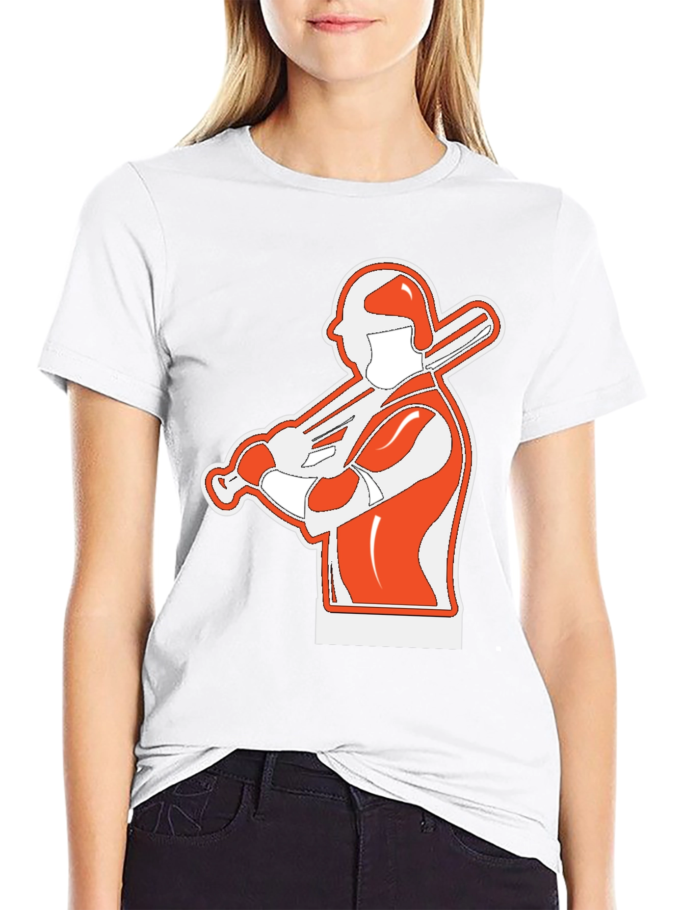 Baseball Player Graphic T-Shirt - Black