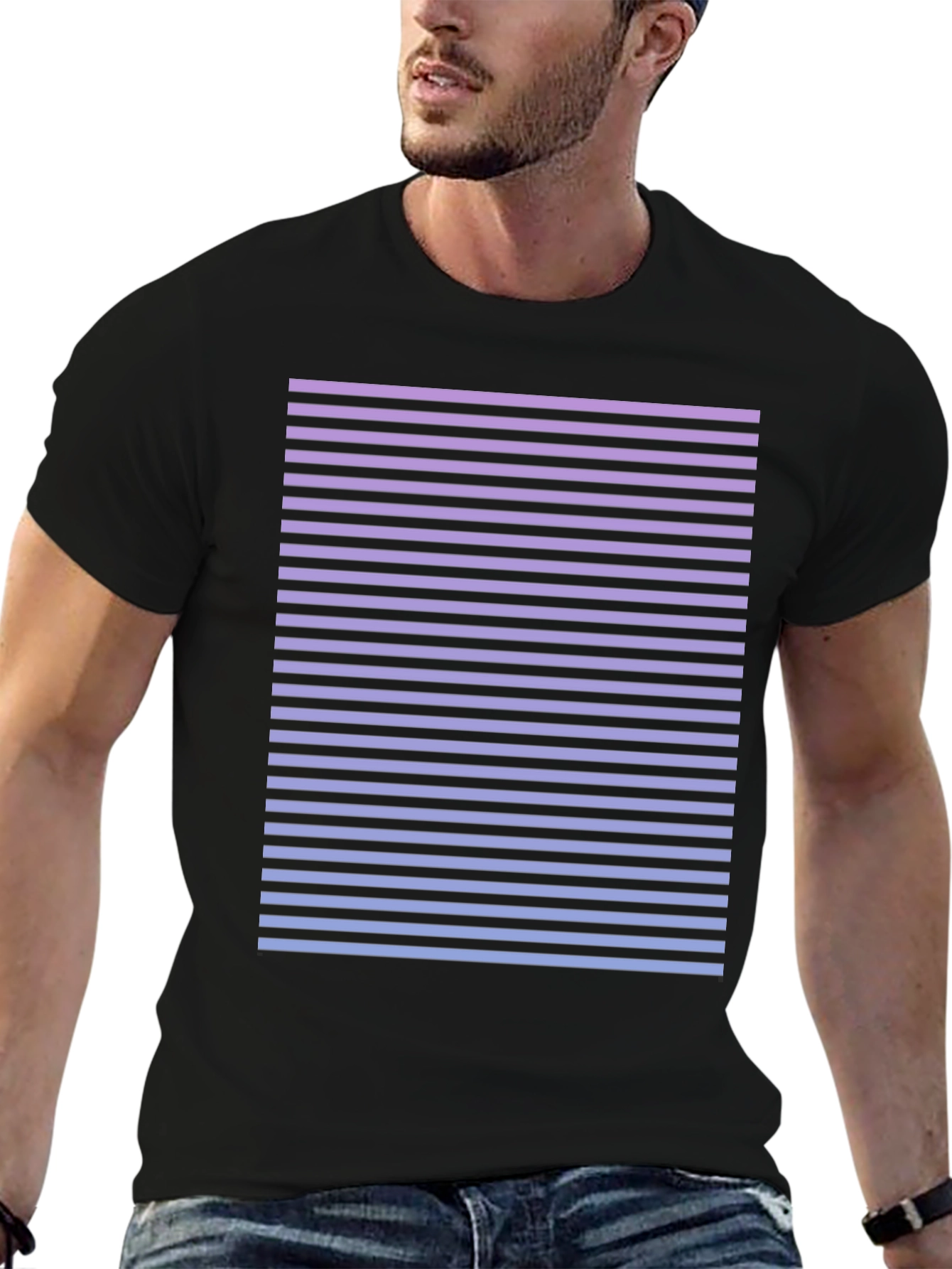 Retro Striped Fade T-Shirt - Casual Comfort