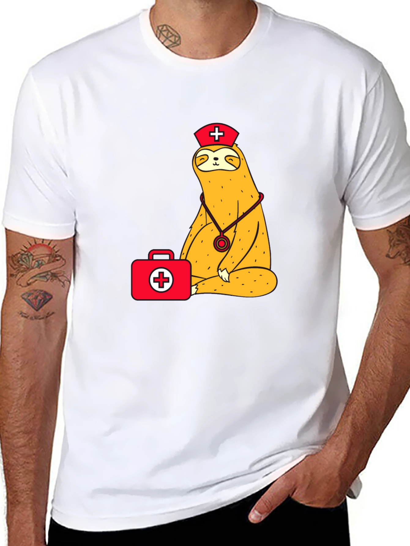 Nurse Sloth T-Shirt - Funny Animal Tee