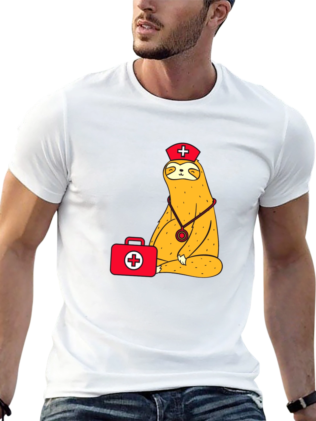 Nurse Sloth T-Shirt - Funny Animal Tee