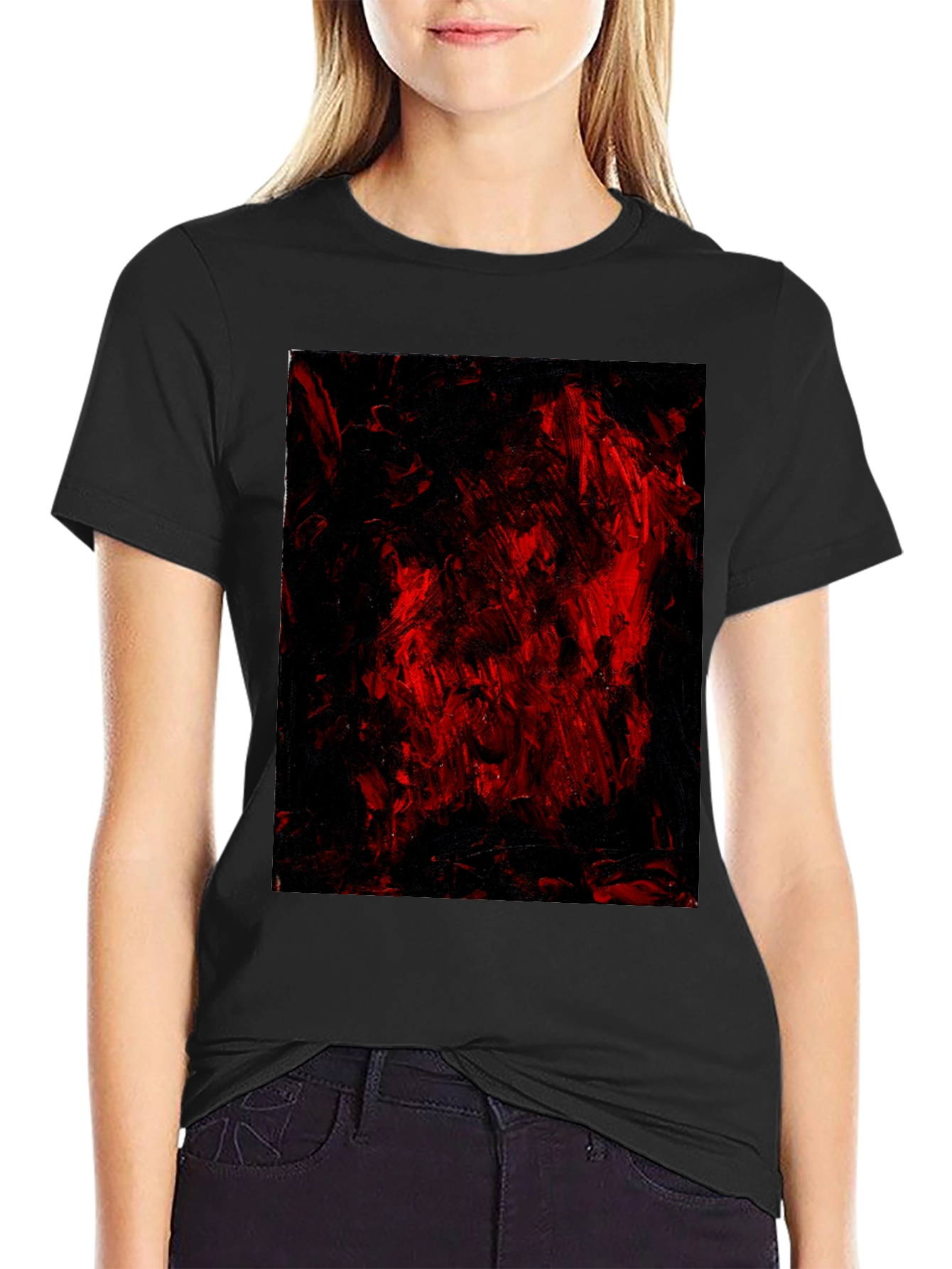 Abstract Red & Black Graphic Tee