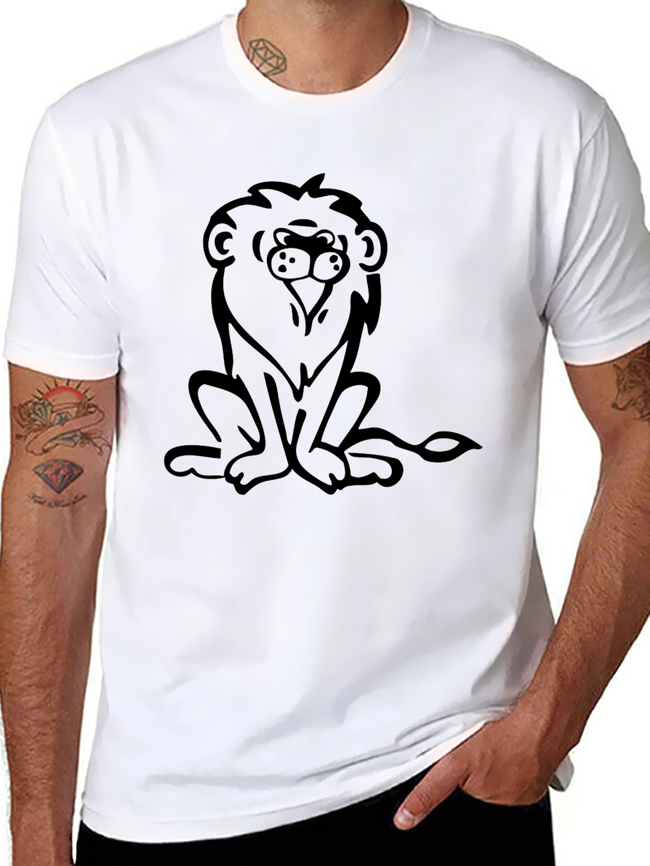 Lion Graphic Tee - Mens Black T-Shirt