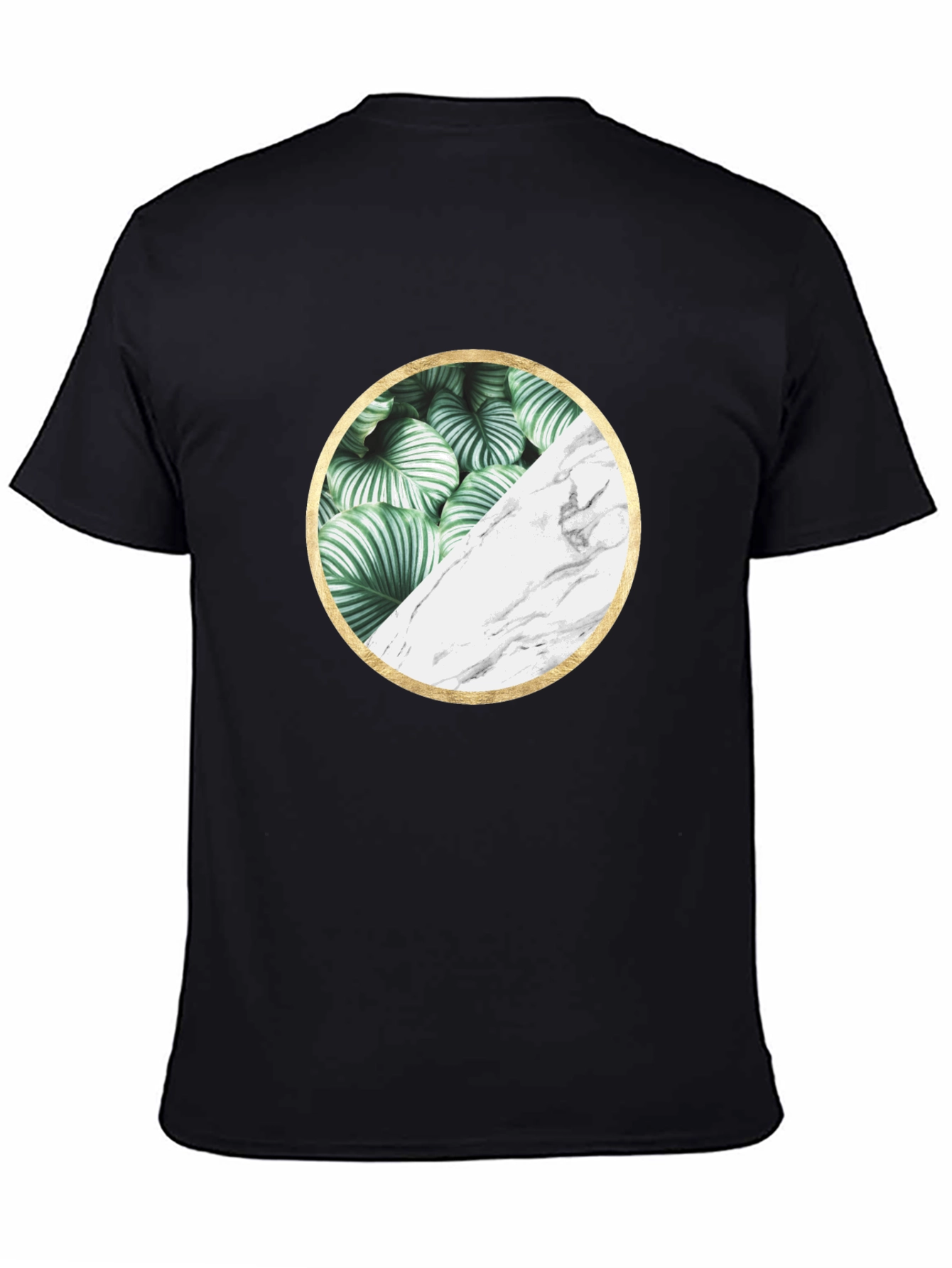 Nature Marble Circle Graphic Black Tee