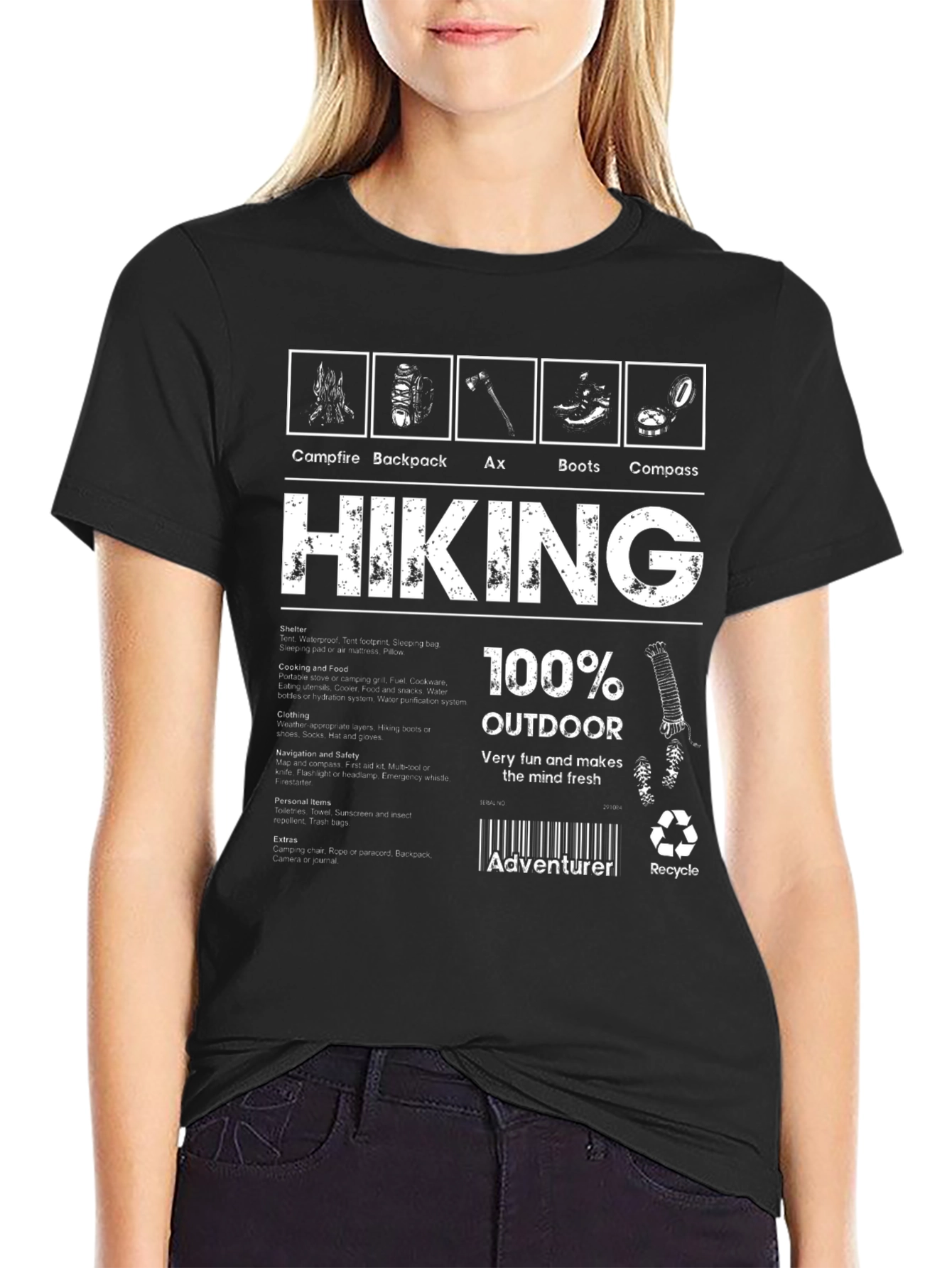 Hiking 100% Outdoor Adventure T-Shirt