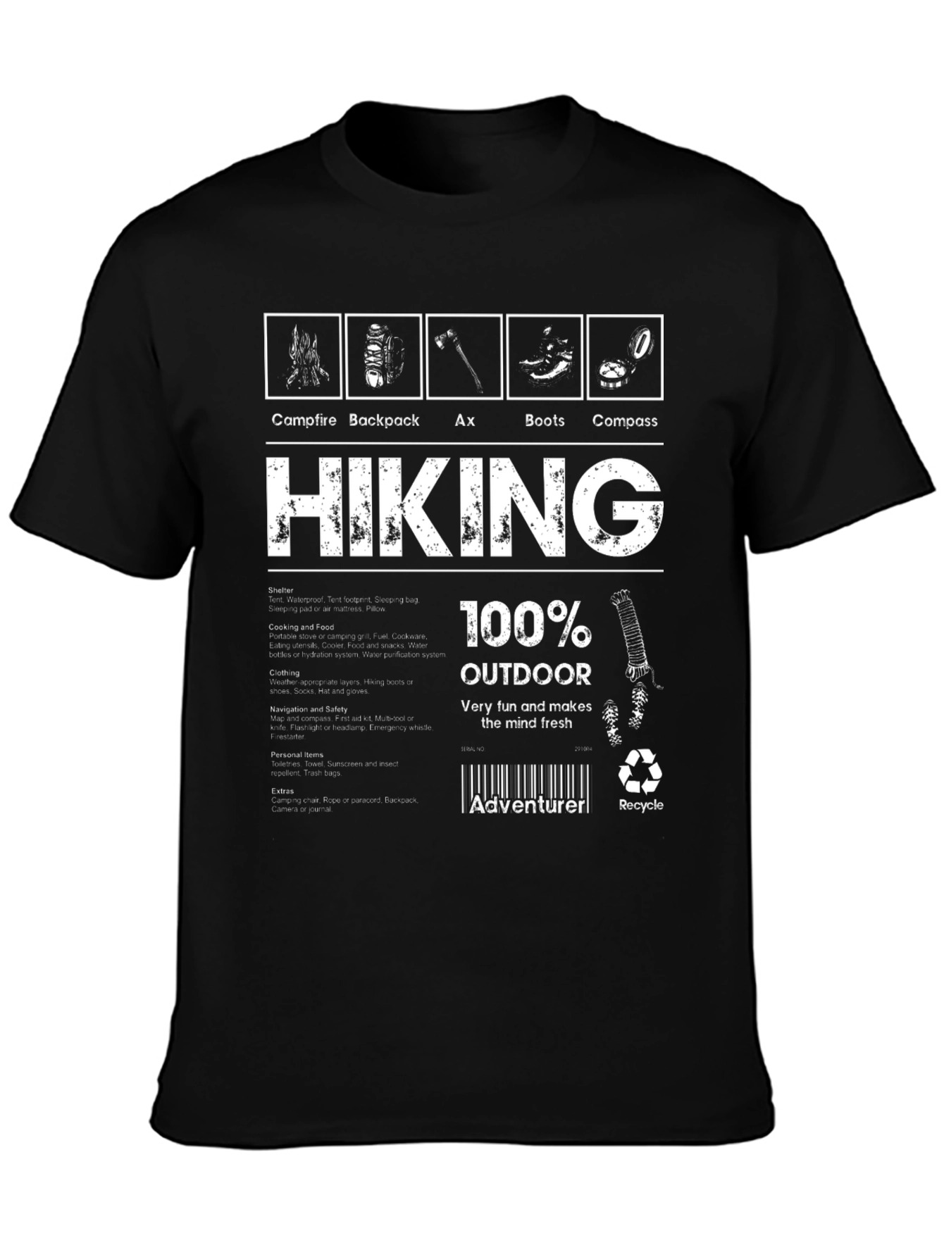 Hiking 100% Outdoor Adventure T-Shirt