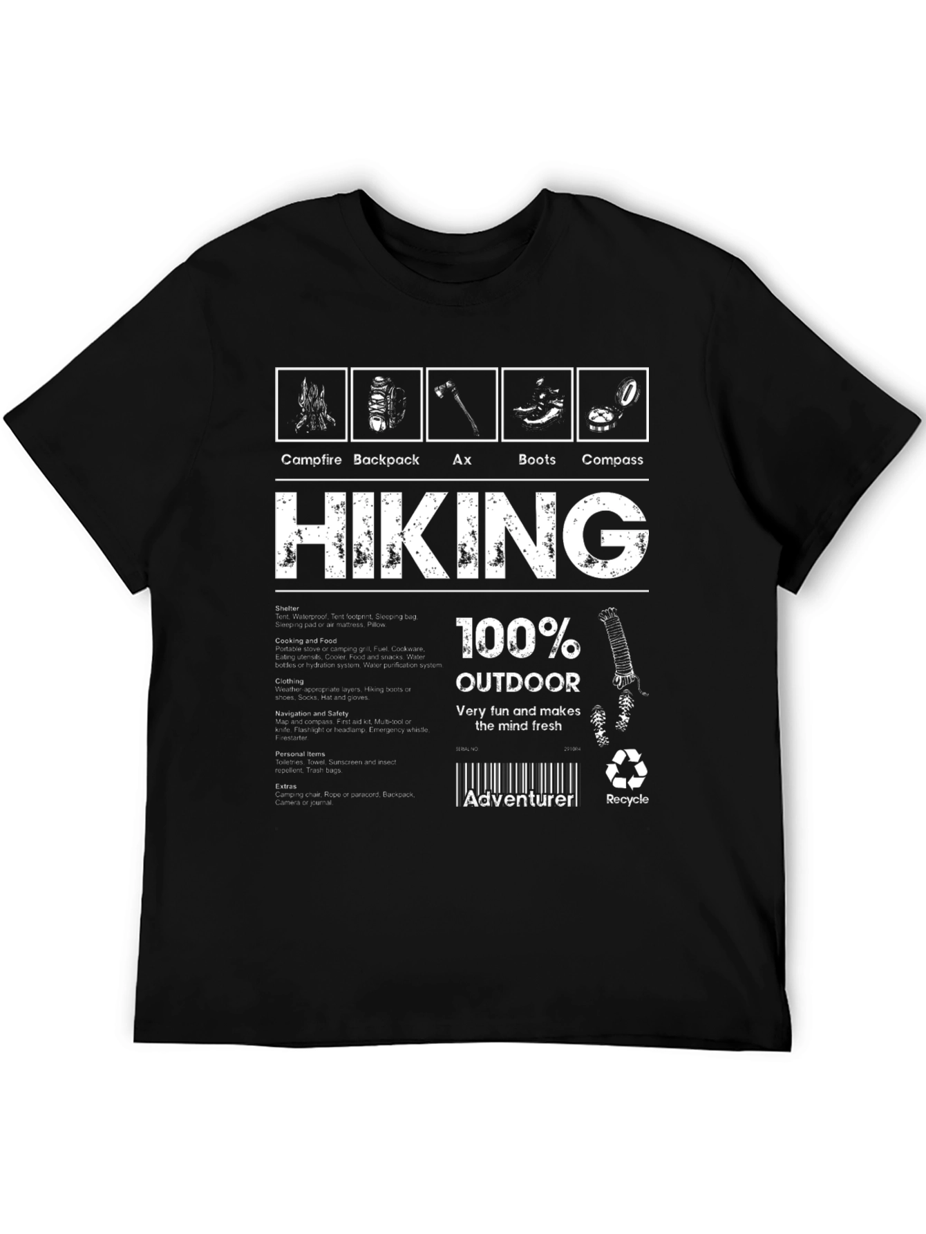 Hiking 100% Outdoor Adventure T-Shirt