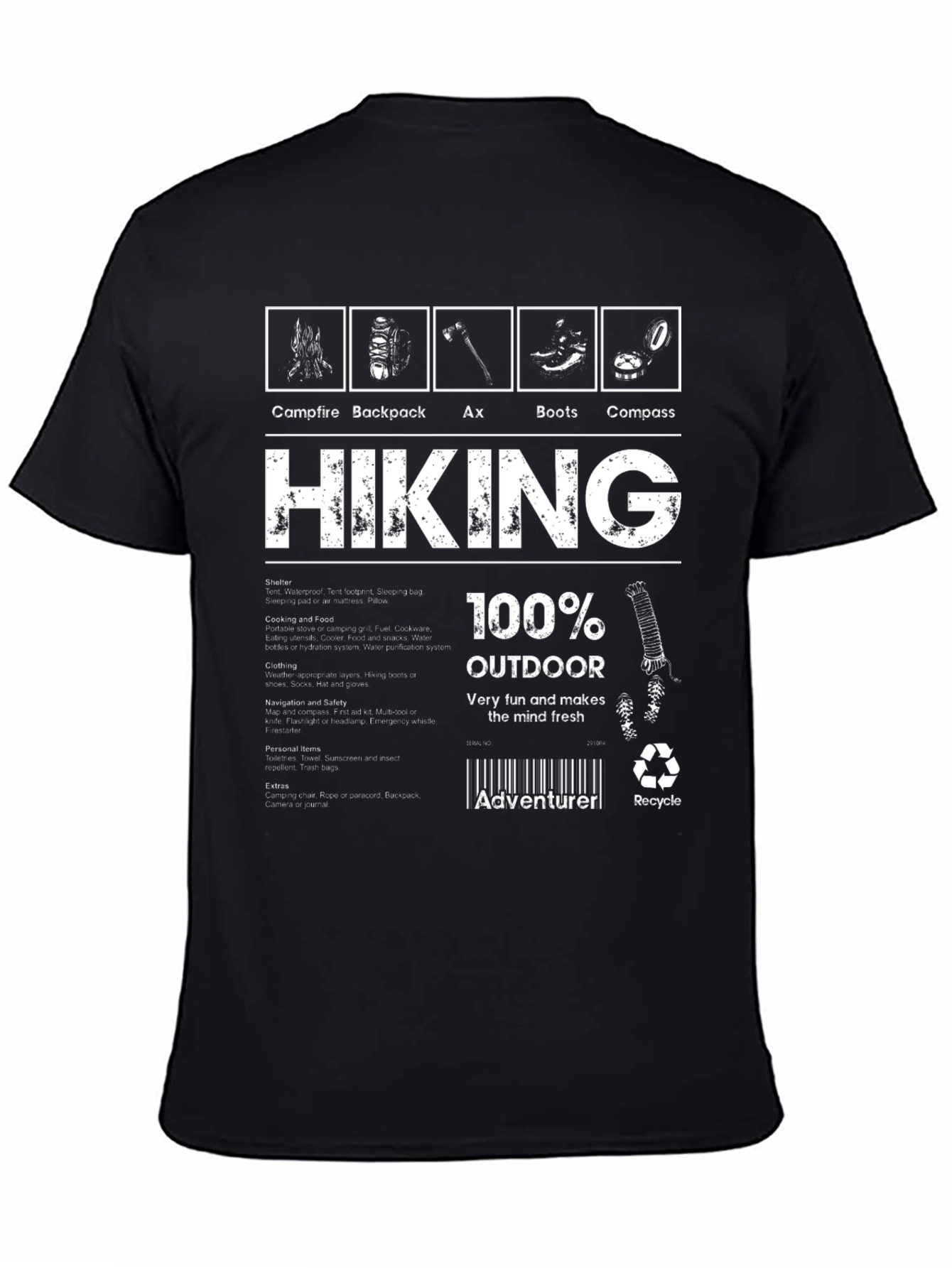 Hiking 100% Outdoor Adventure T-Shirt