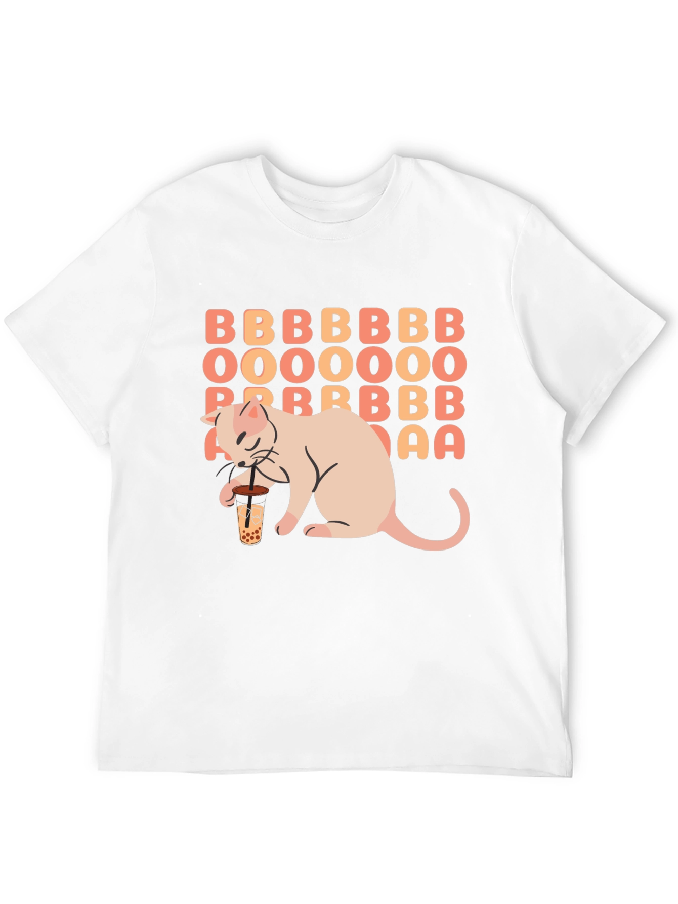 Boba Tea Cat Graphic Tee - Unisex Black T-Shirt