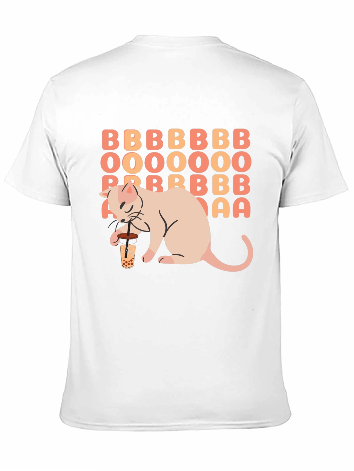 Boba Tea Cat Graphic Tee - Unisex Black T-Shirt