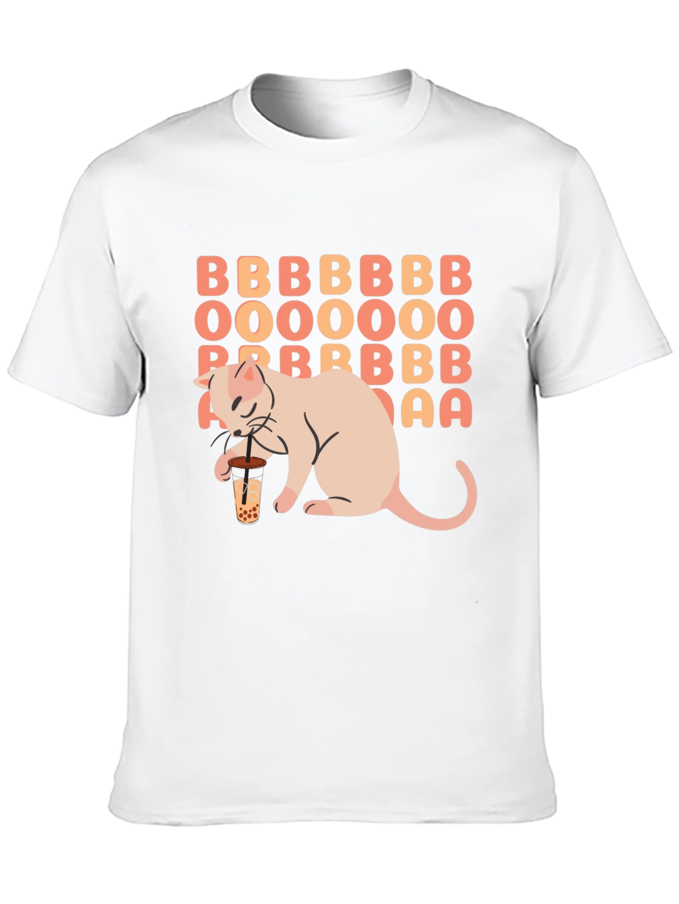 Boba Tea Cat Graphic Tee - Unisex Black T-Shirt