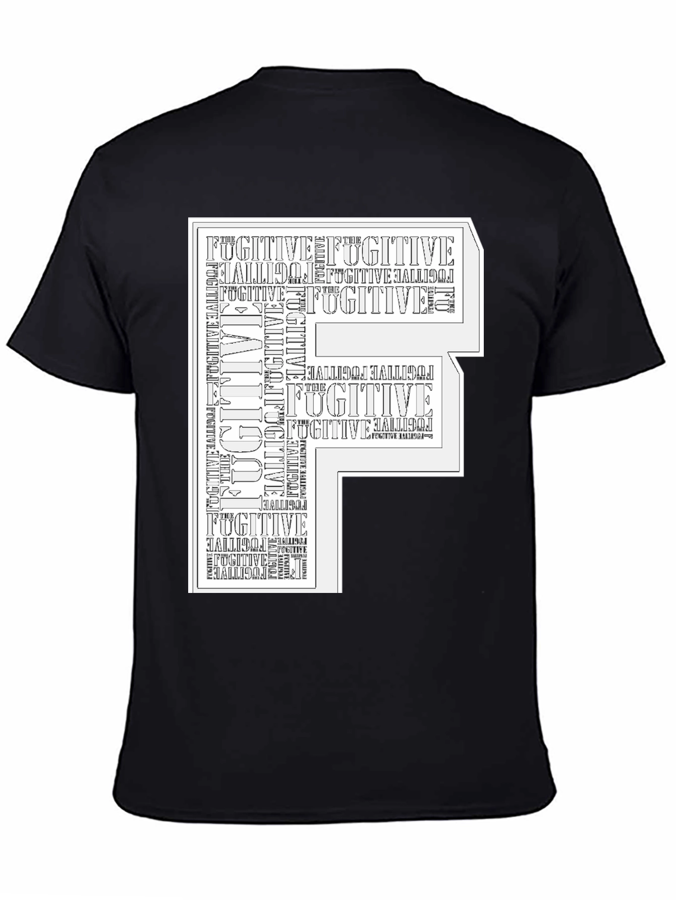 Fugitive Graphic Print Black T-Shirt