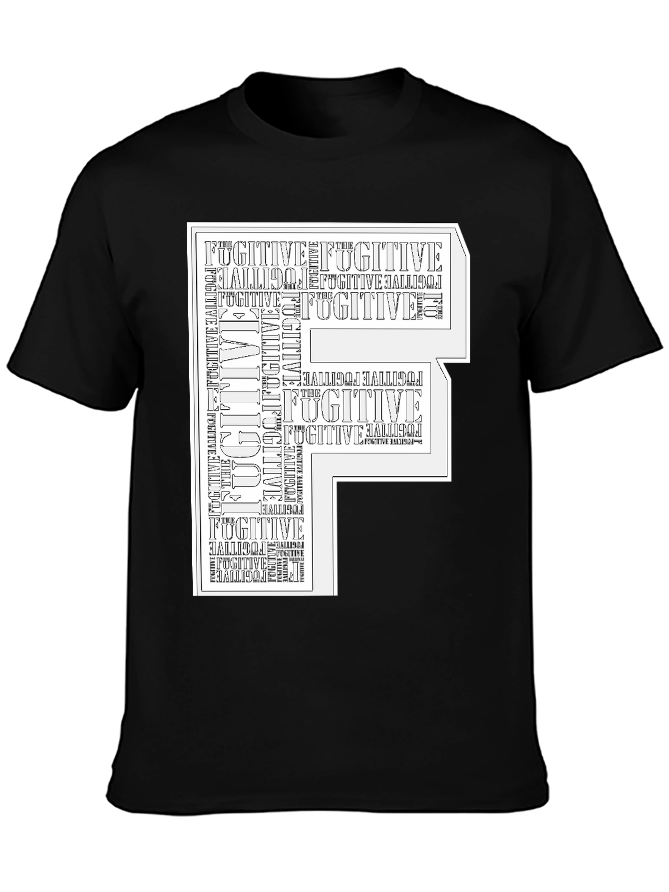 Fugitive Graphic Print Black T-Shirt