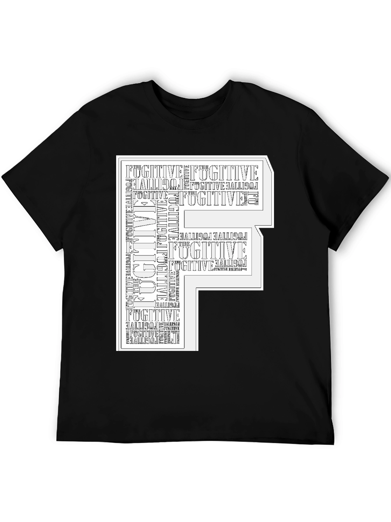 Fugitive Graphic Print Black T-Shirt