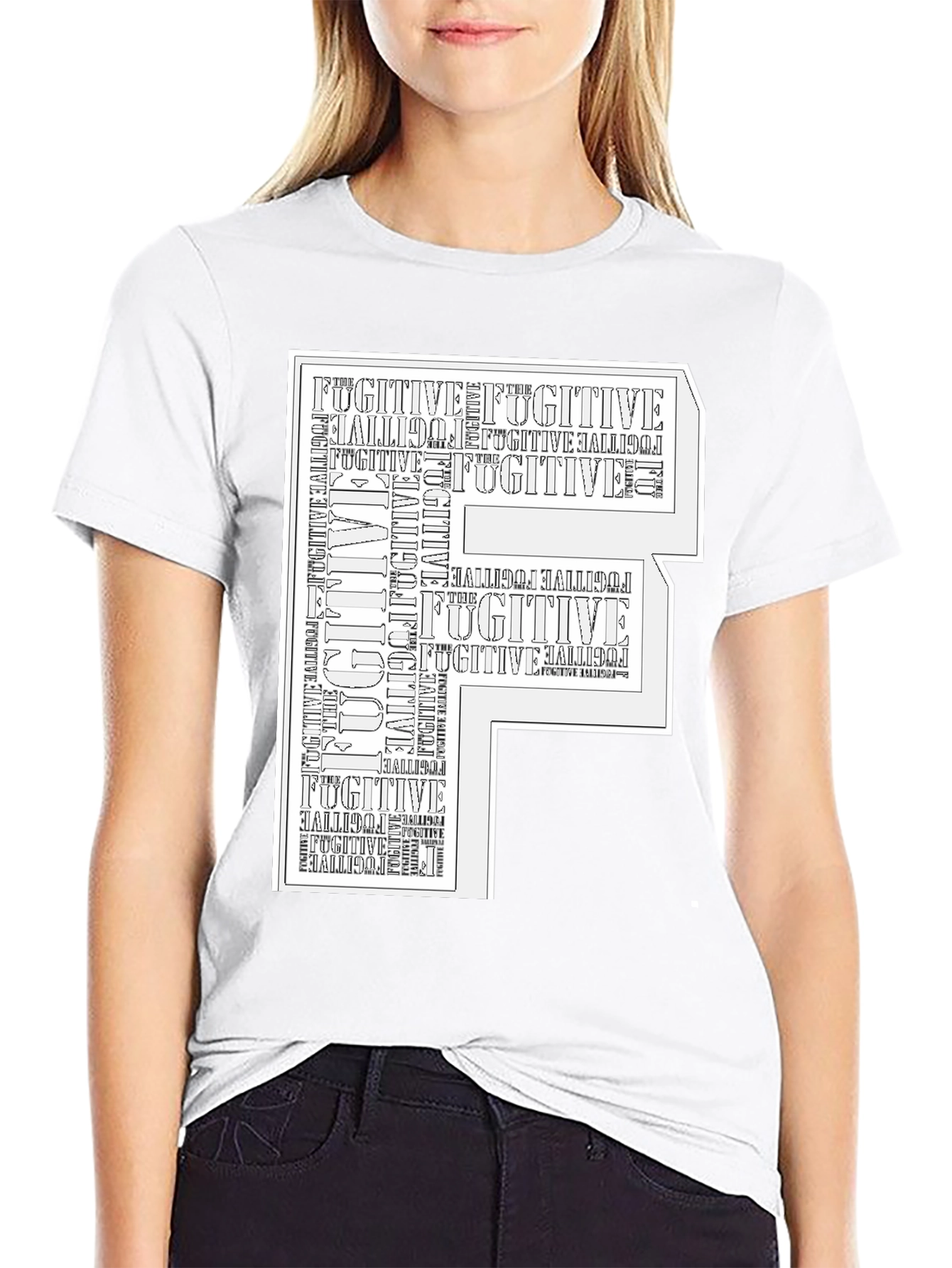 Fugitive Graphic Print Black T-Shirt